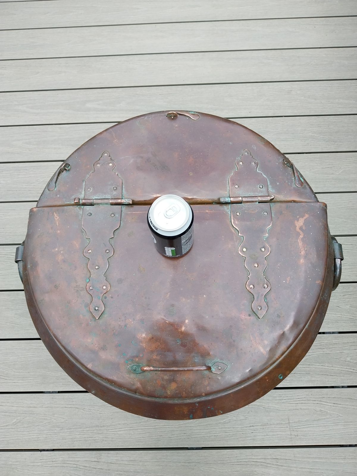 Antique Copper Log Bin Huge French Copper 19th Century Water Carrier Log Box. photo furniture