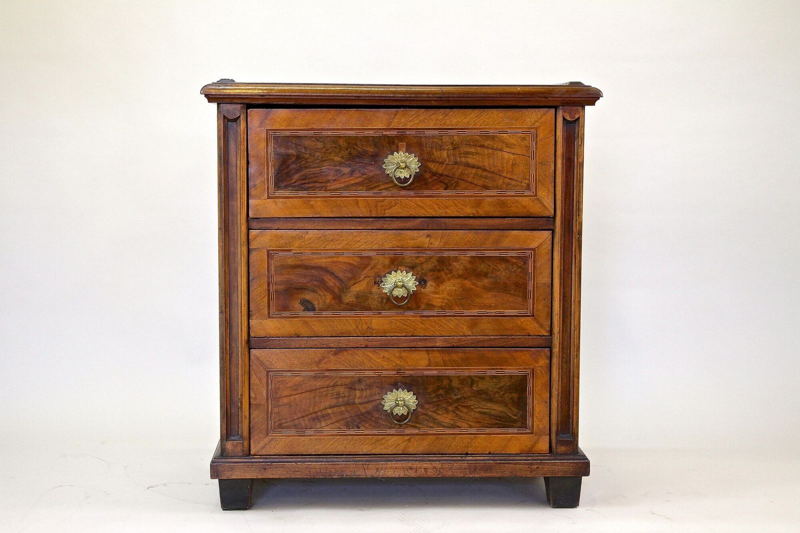 19th Century Biedermeier Chest Of Drawers With Micro Inlays, Walnut, At Ca. 1850 photo furniture