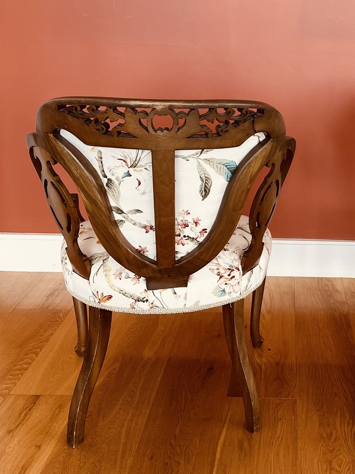 Vintage Chippendale Style Armchair With Decorative Carving photo for sale