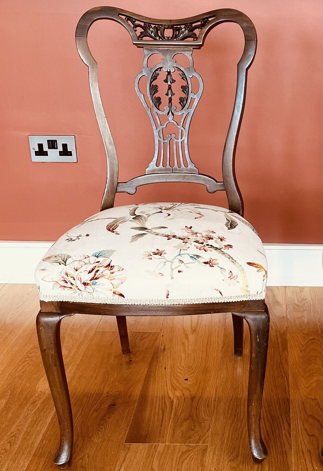 Vintage Chippendale Style Chair With Decorative Carving