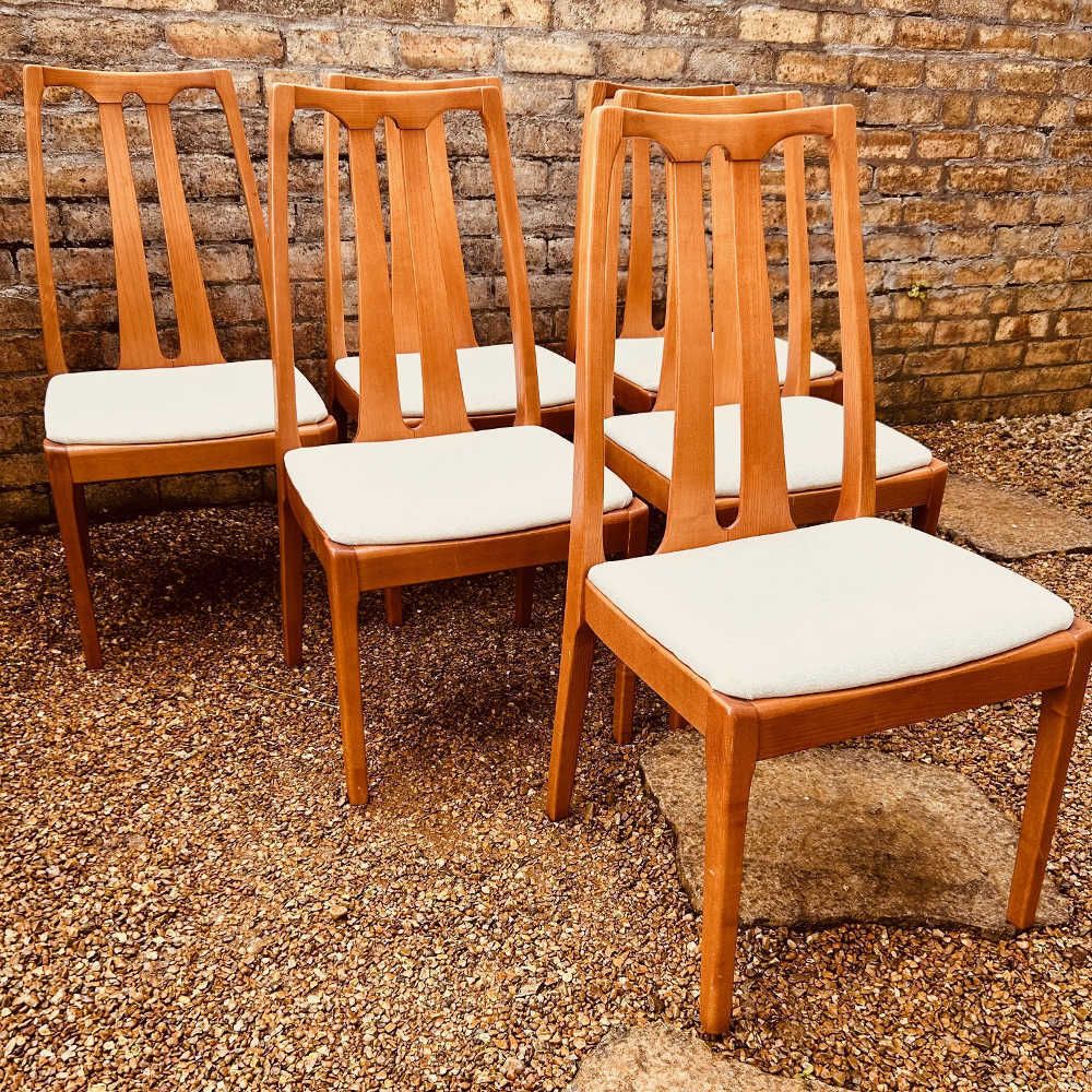Set Of Six Nathan  Parker Knoll Teak Dining Chairs 1970s photo furniture