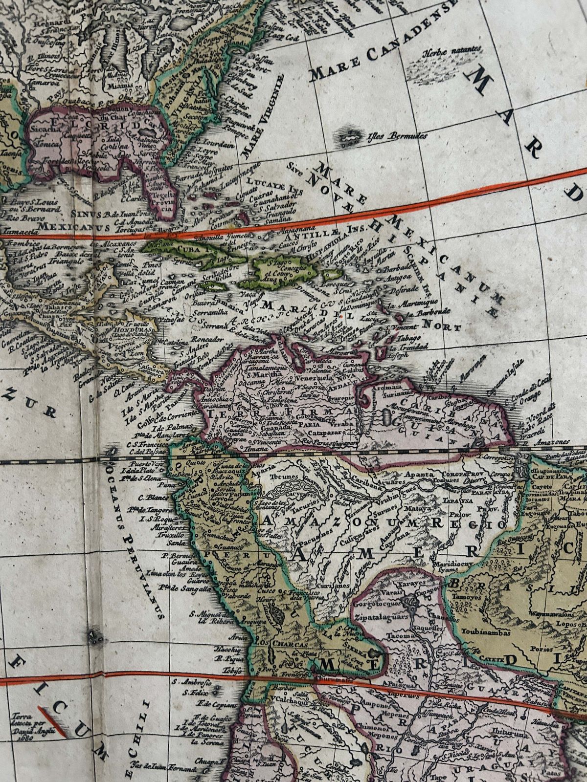 1716 Homann Map Of America   Hand Coloured photo 450.0