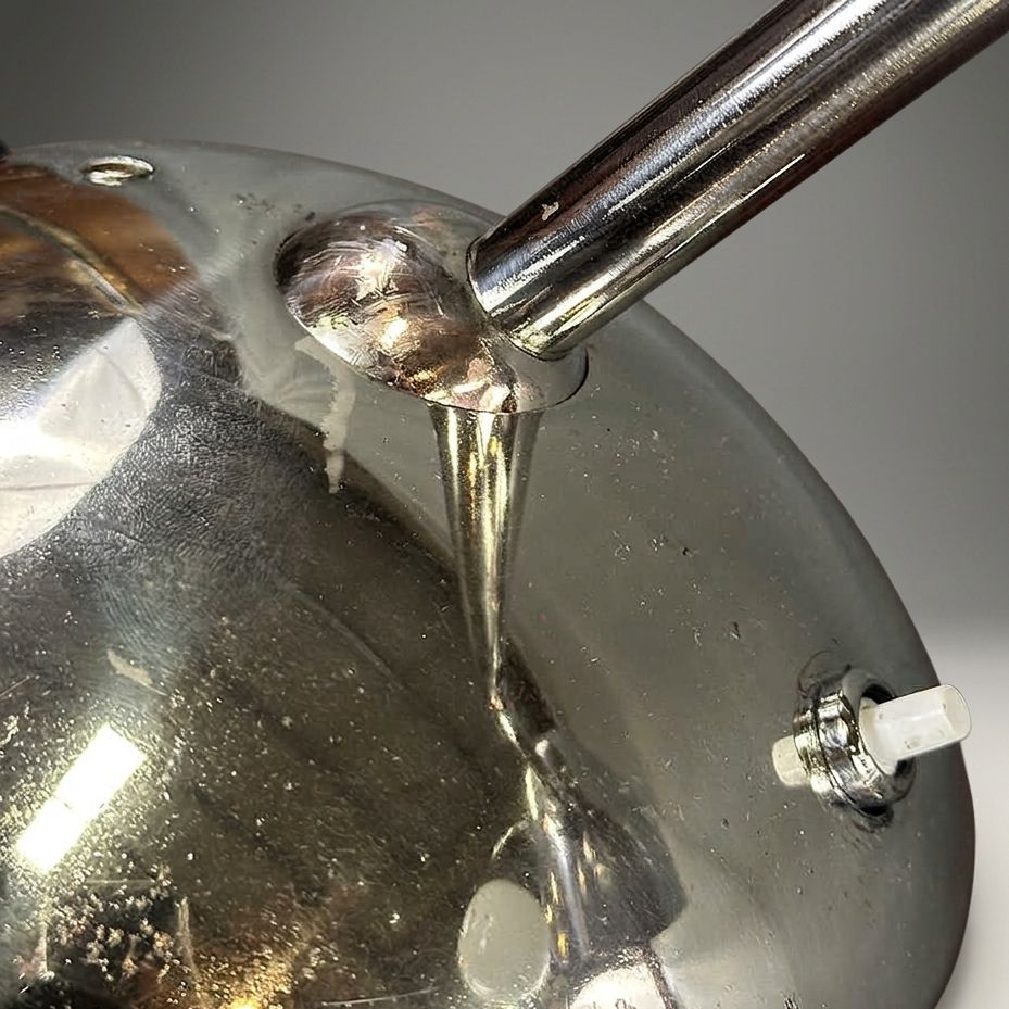 Art Deco Table Lamp Nickel Plated Metal Franta Anýž 1930s photo for sale