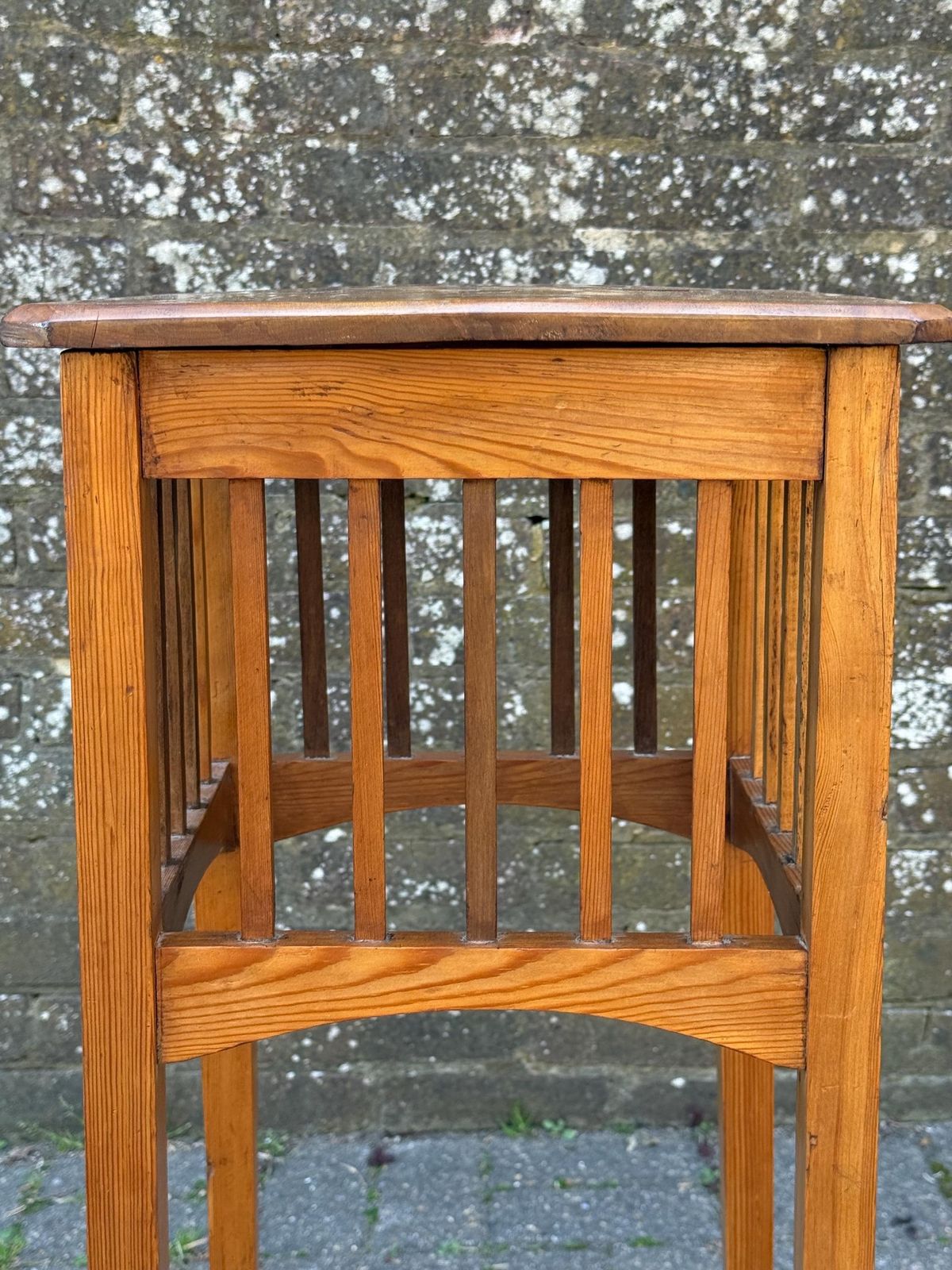 photo for sale Vintage Inlaid Plant Stand Edwardian Style Wooden Side Table
