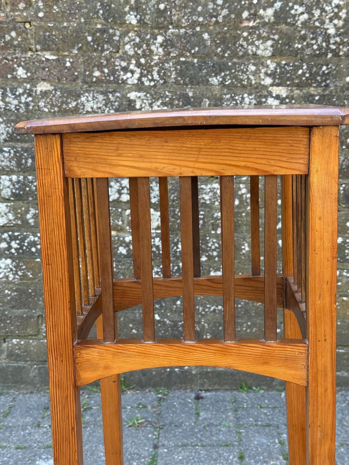 Furniture Vintage Inlaid Plant Stand Edwardian Style Wooden Side Table photo