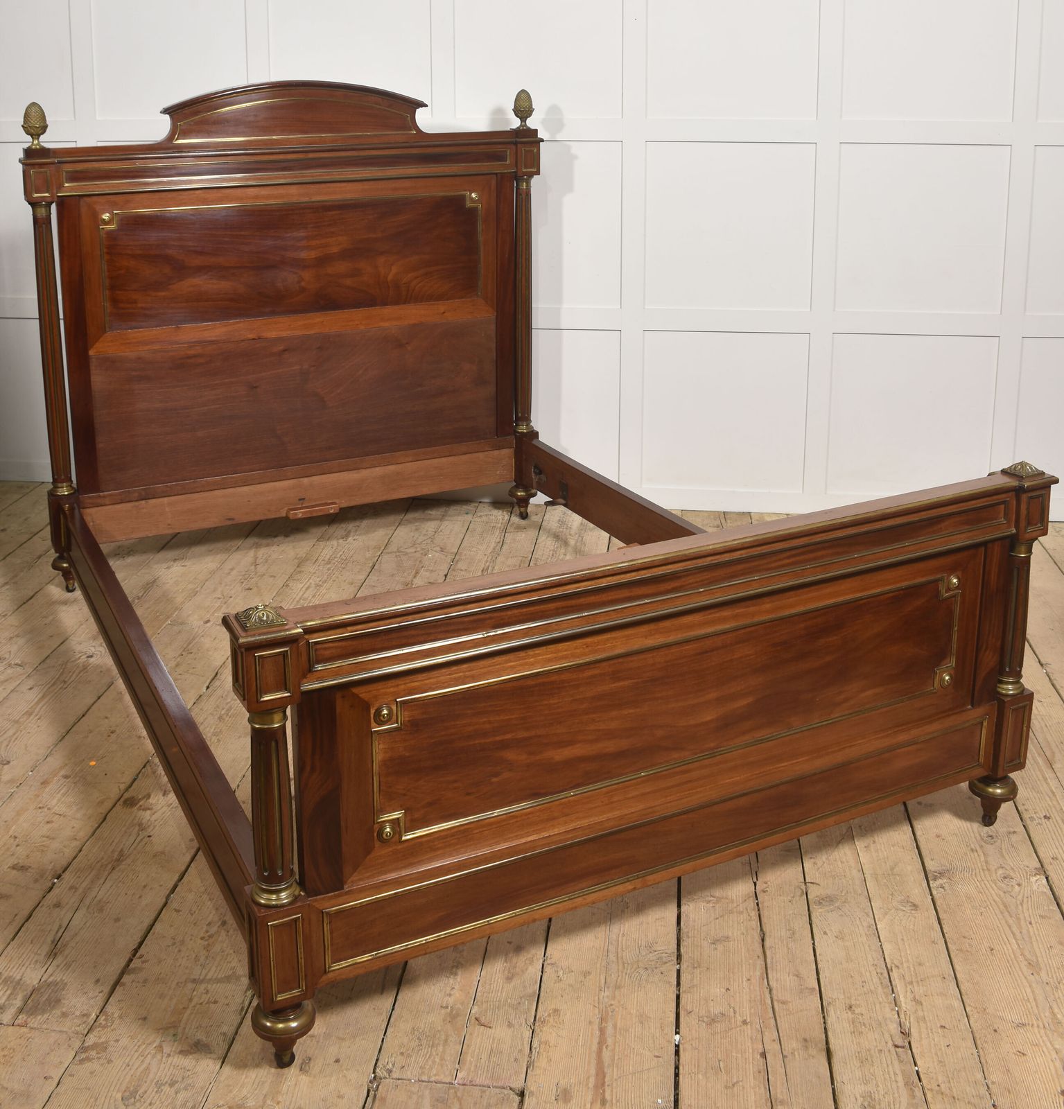 Late 19th Century Mahogany And Brass Mounted Bedframe photo vintage