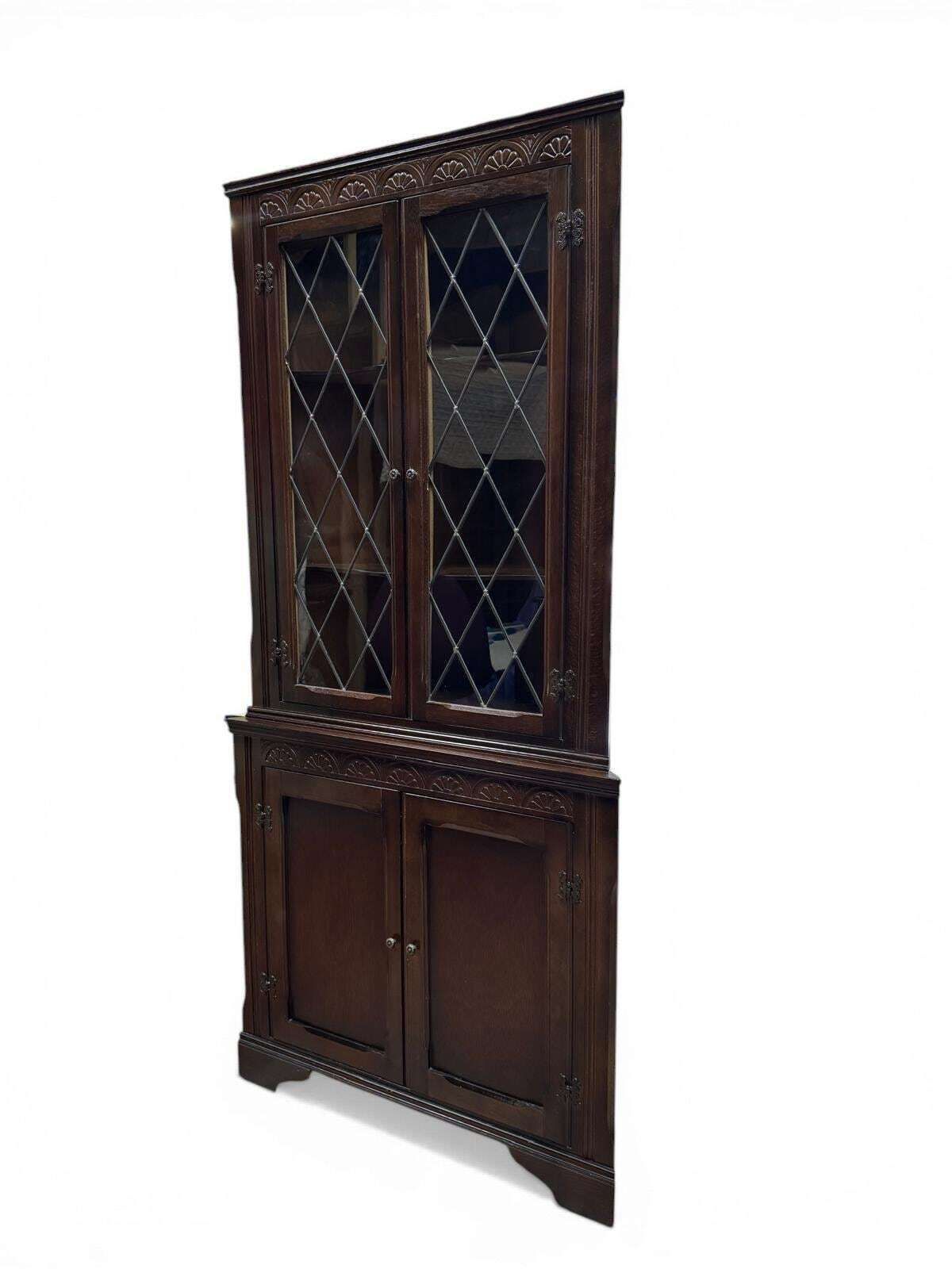 photo furniture Vintage Priory Oak Corner Cabinet / C.1960 / Solid Wood
