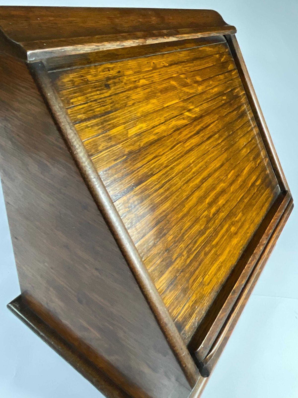Antique Edwardian Golden Oak Tambour Stationery Cabinet – C. 1900 photo furniture