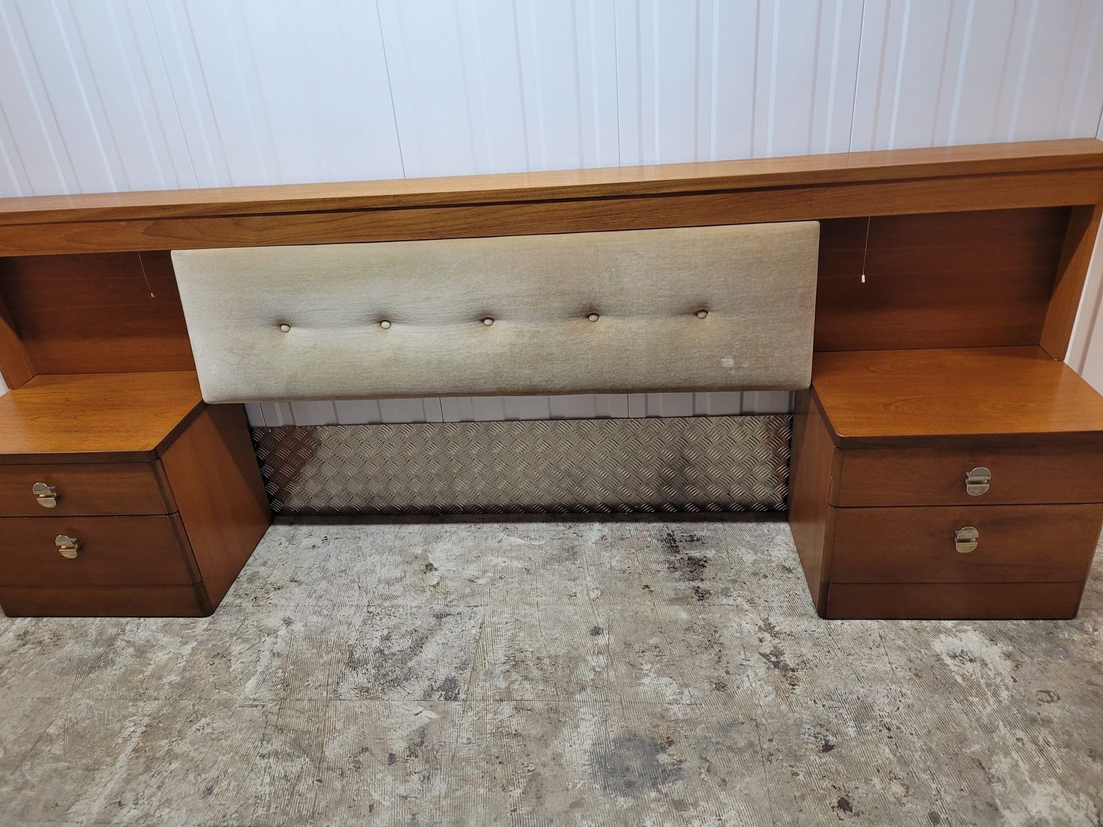 Stag Cantata Illuminated Headboard With Integrated Drawer Cabinets photo for sale