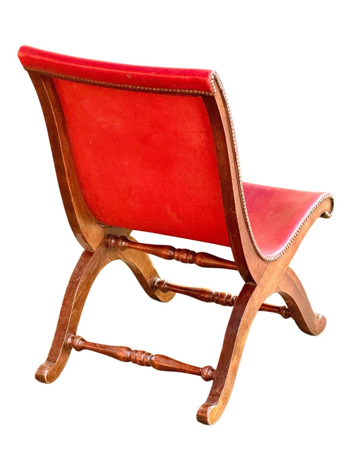 Pierre Lottier For Valmazan, Original, Spanish Red Leather  Slipper Chair, C1950 photo for sale
