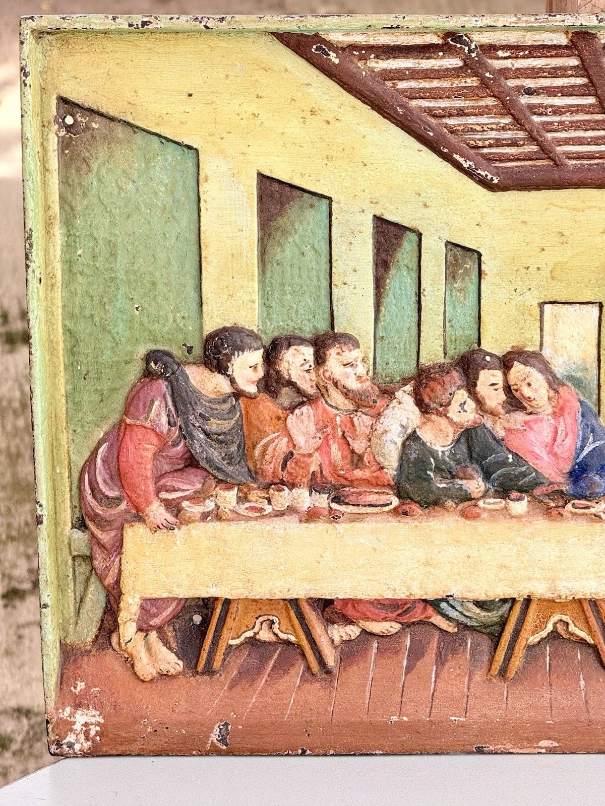 Victorian Cast Iron Relief Plaque “The Last Supper” After Da Vinci C.1880 photo Art