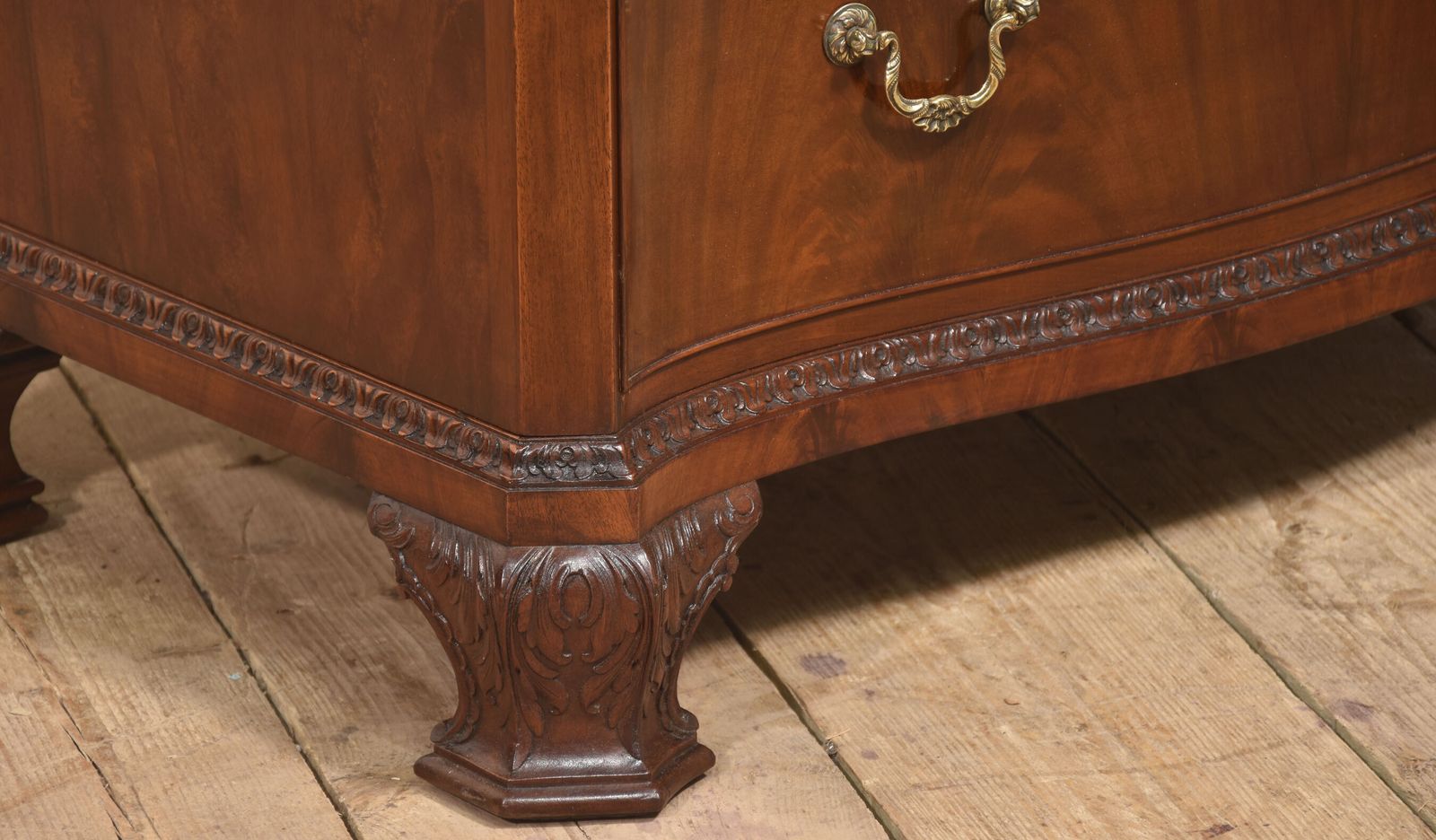 Figured Mahogany Tallboy Linen Press With Carved Detail photo buy