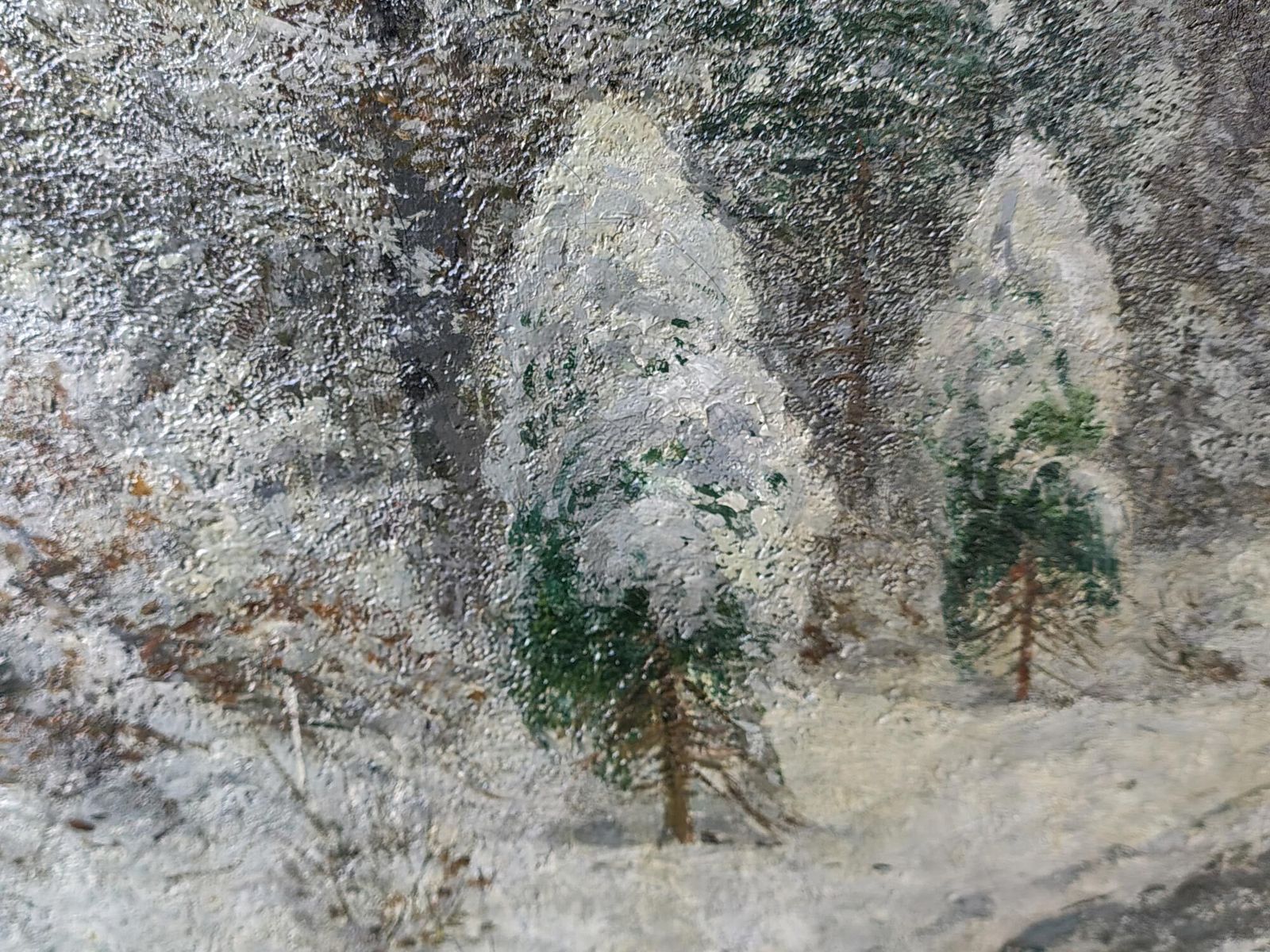 photo furniture Winter Night Landscape Oil On Canvas By A. Gustav Schweitzer
