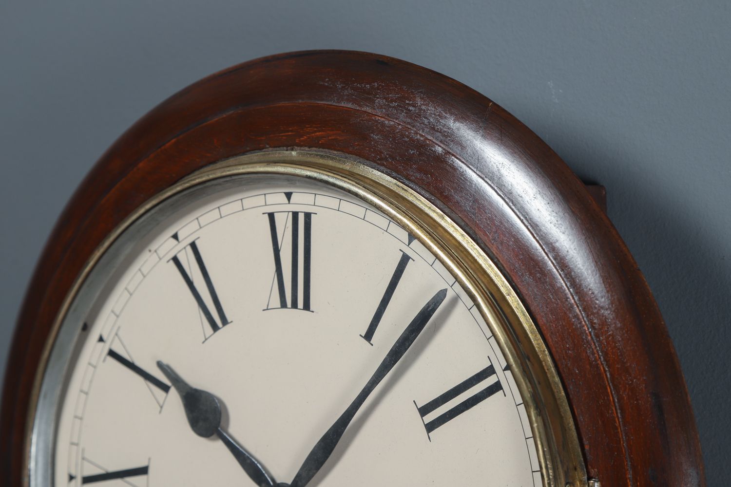 photo buy Antique 16" Mahogany Kitchen / Railway Station / School / Kitchen Round Dial Wall Clock (Timepiece)
