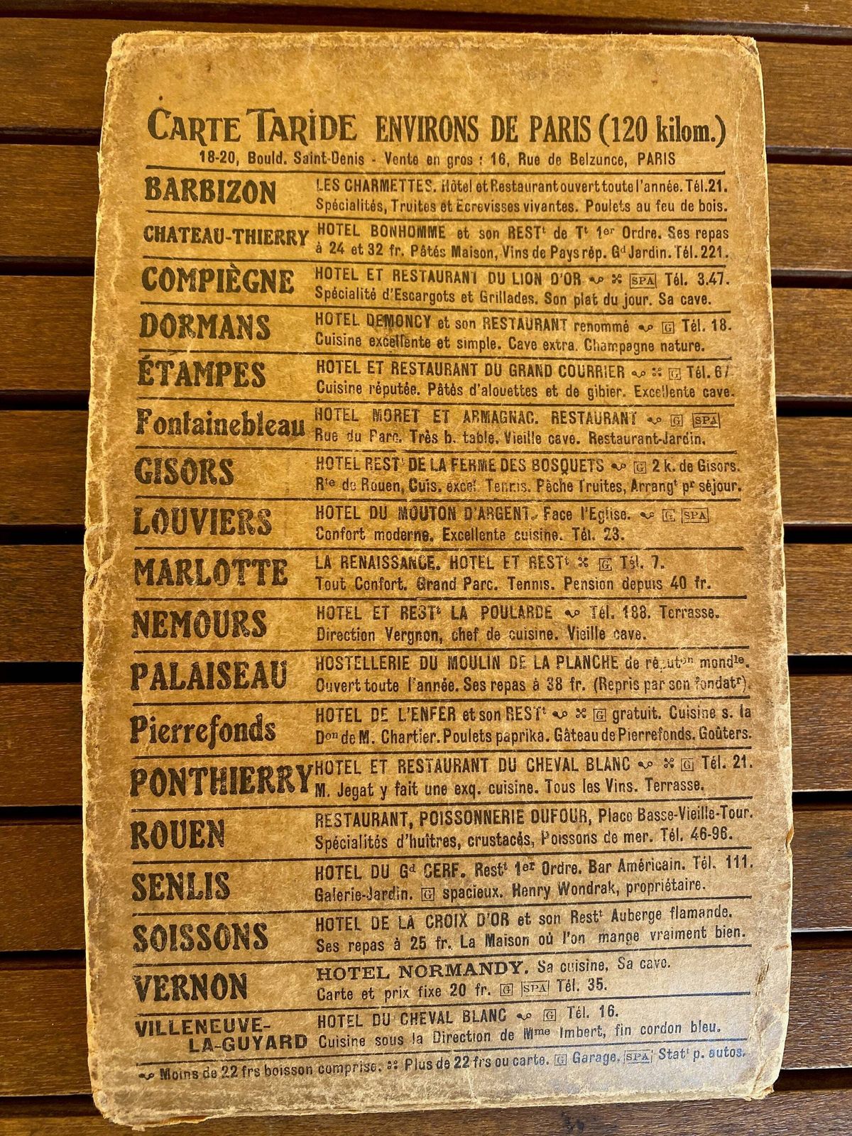 Carte routière vintage de Paris : plan des rues de Paris photo 71.0