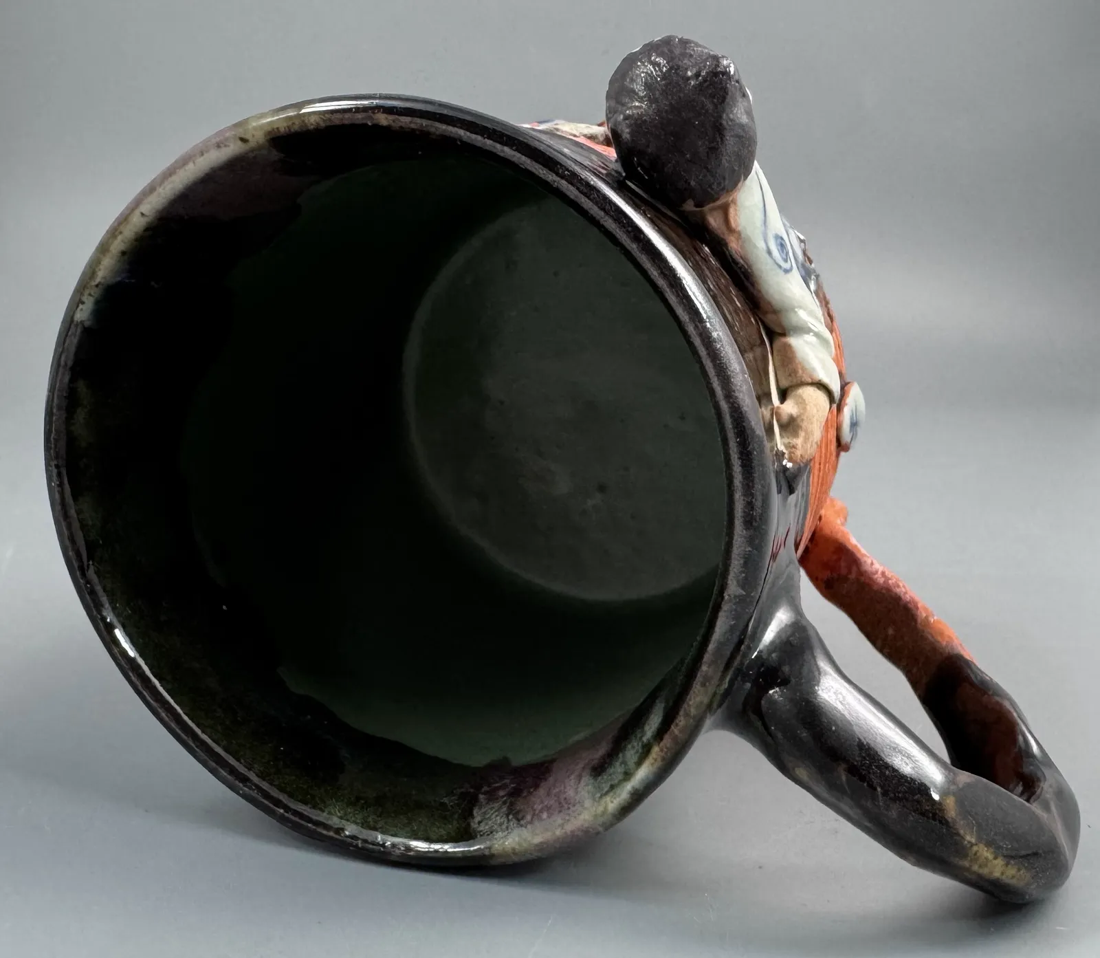 Japanese Sumida Gawa Mug With Applied Karako Figure, Signed Kōko — Meiji / Early Taishō Period photo buy