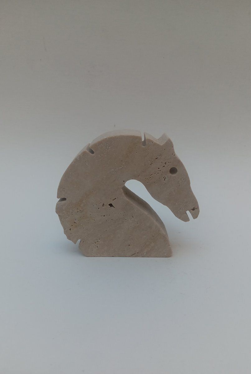 Cheval en travertin italien par Fratelli Mannelli, années 1970
