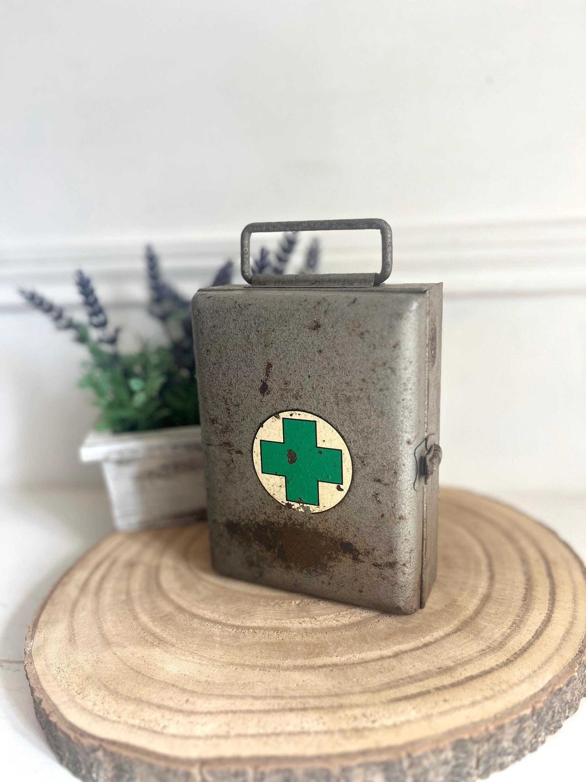 Vintage French Metal First Aid Box: Travel Kit, 1980s photo furniture