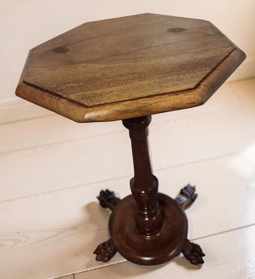 Octagonal Wine / Lamp / Plant Table With Claw Feet photo 325.0