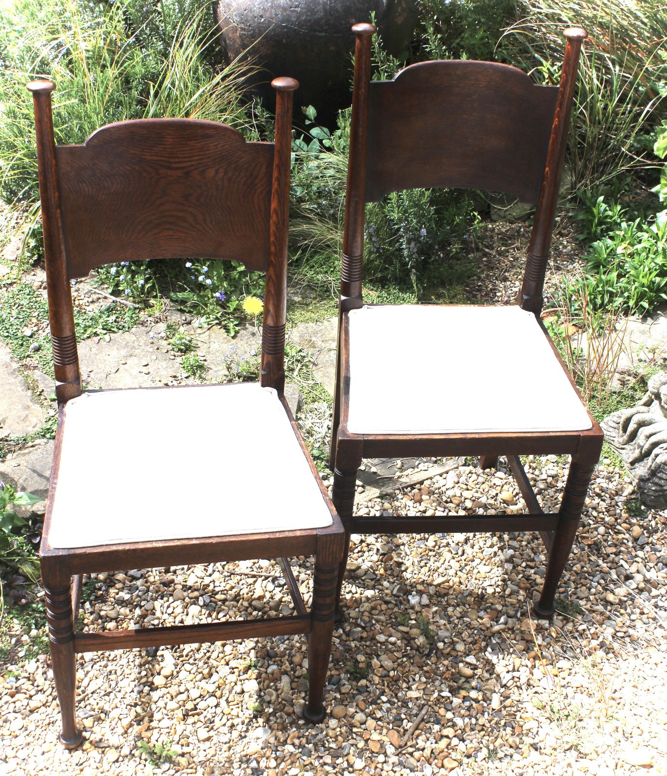 Pair Of Arts And Crafts Oak Chairs By William Birch photo Furniture