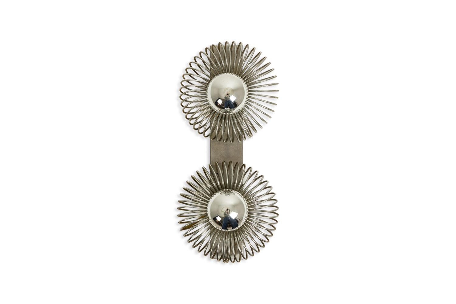 Andrea Lazzari. Pair Of Brushed Metal Wall Lights. 1970s