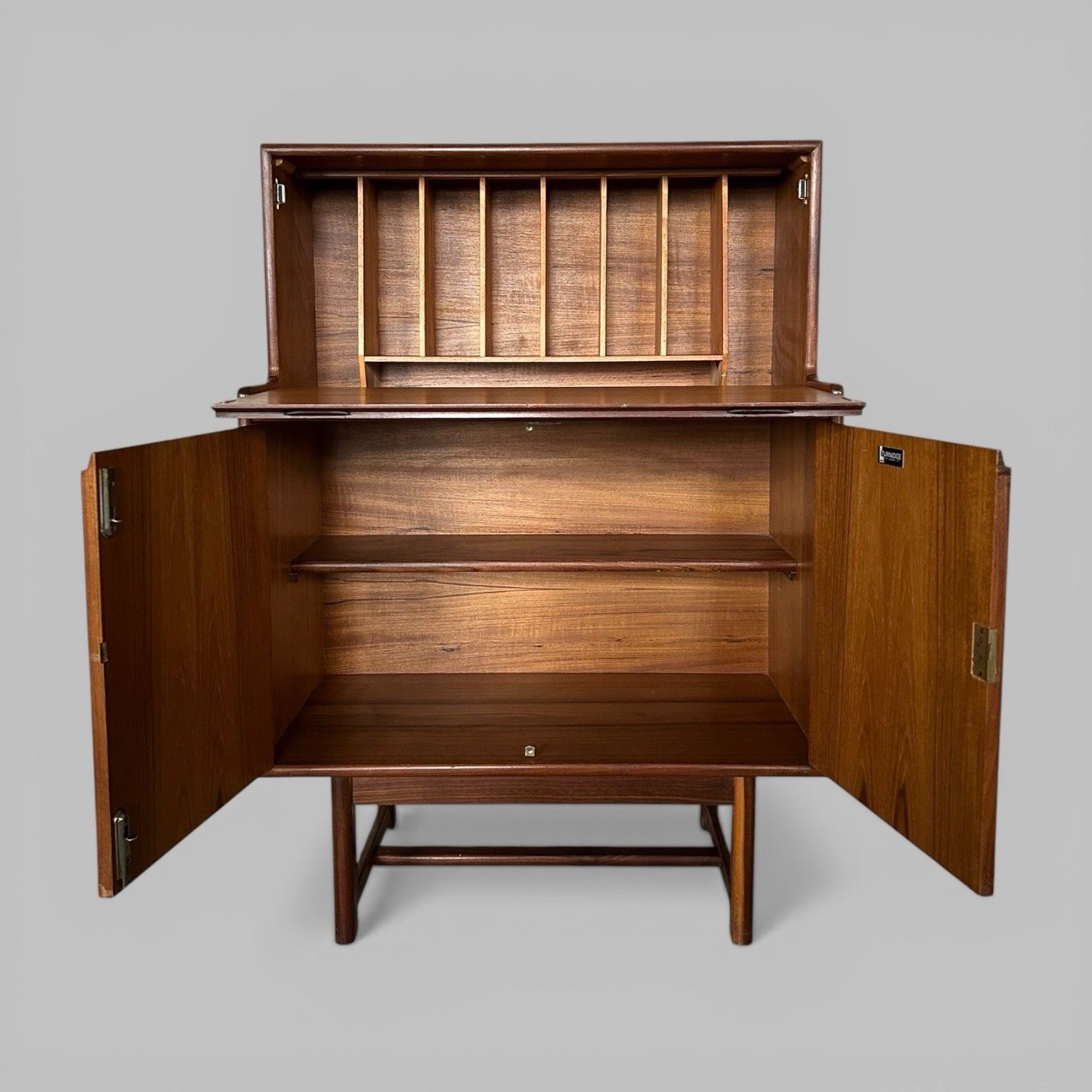 Turnidge Of London Teak Bureau Mid Century Writing Desk photo Furniture