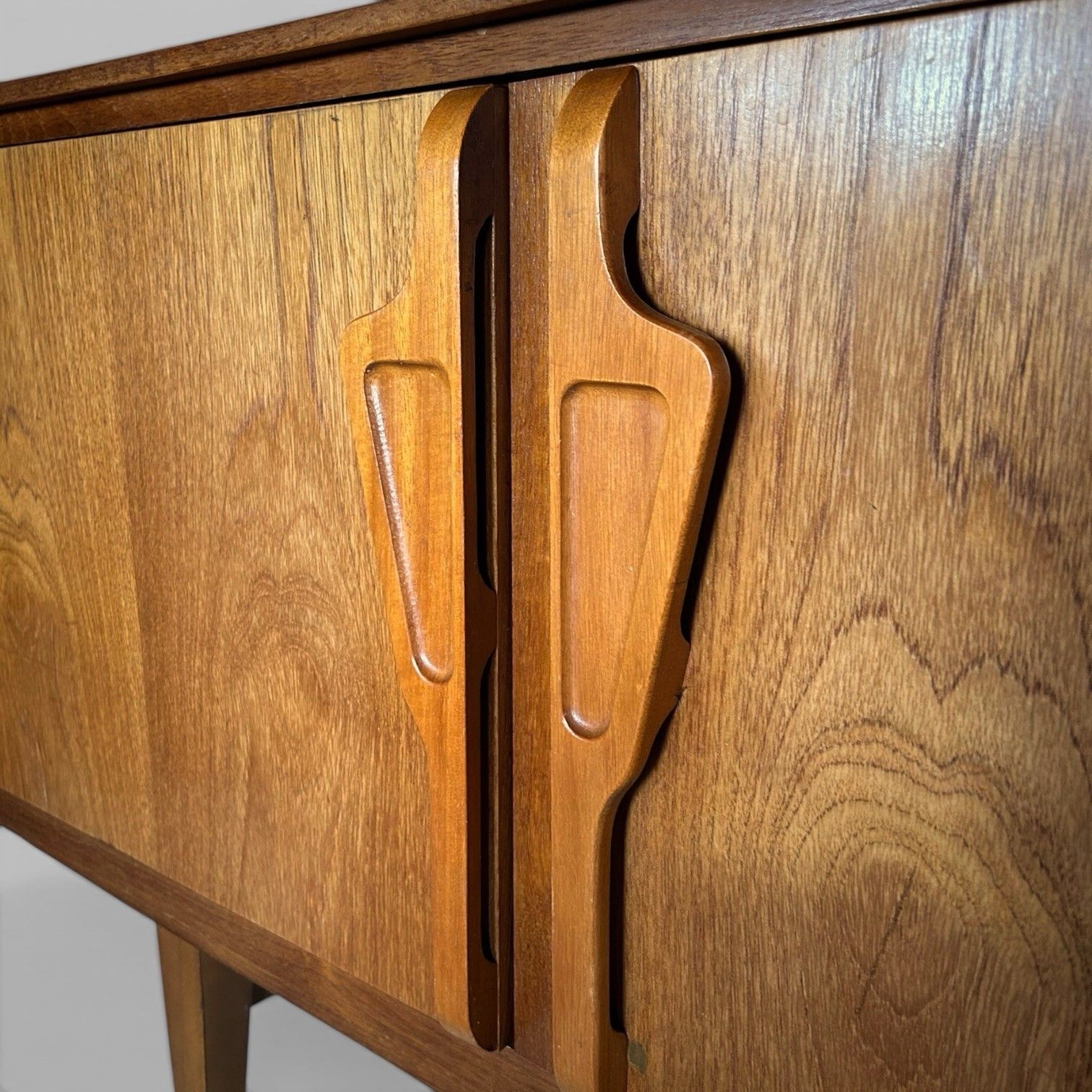 photo furniture Beautility Teak Sideboard Mid Century Bow Front