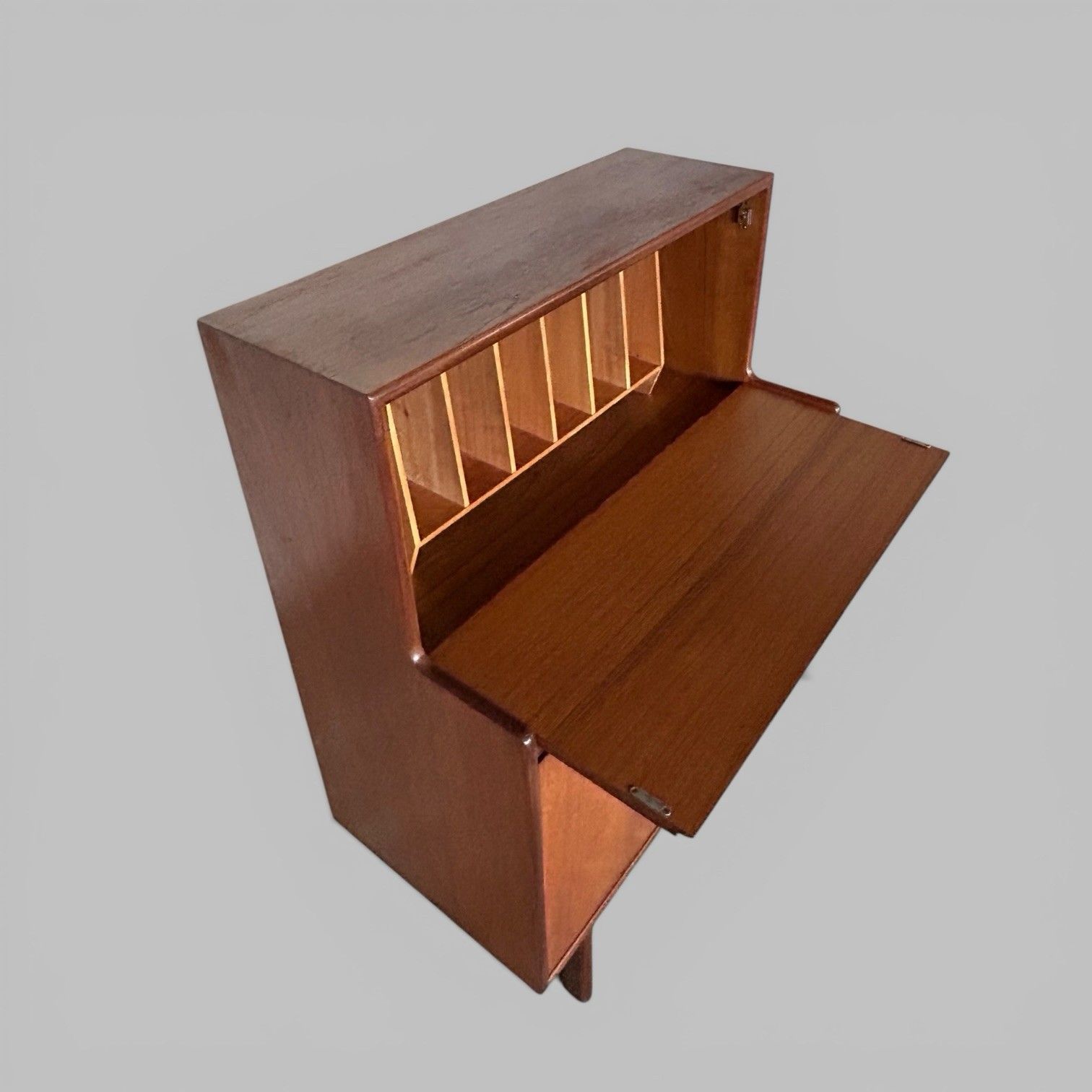 Furniture Turnidge Of London Teak Bureau Mid Century Writing Desk photo