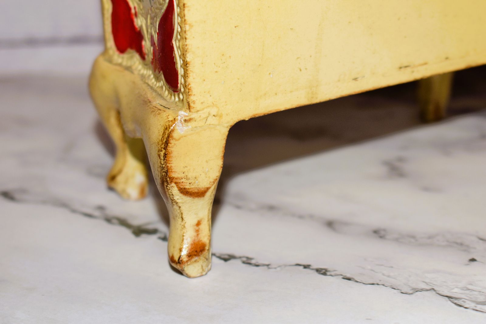 Mid Century Florentine Red & Gilt Jewelry Chest In Louis XV Style photo 86.0