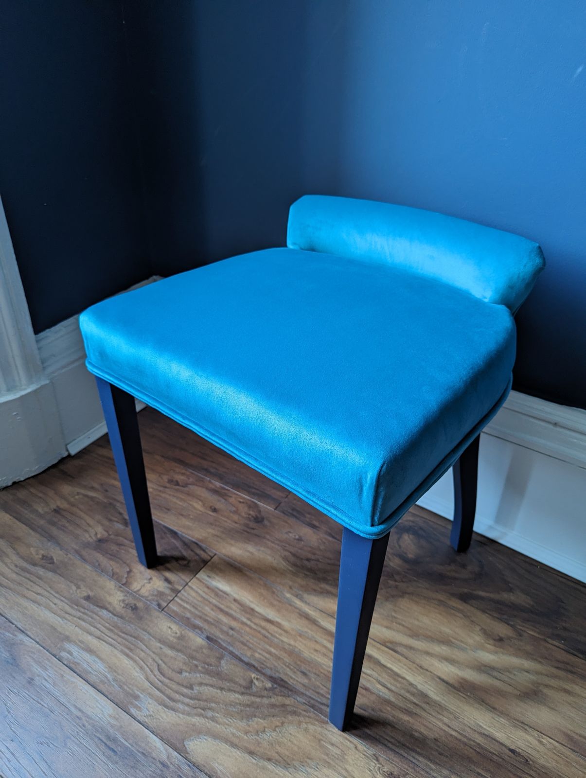 Blue Velvet Dressing Table Chair photo furniture