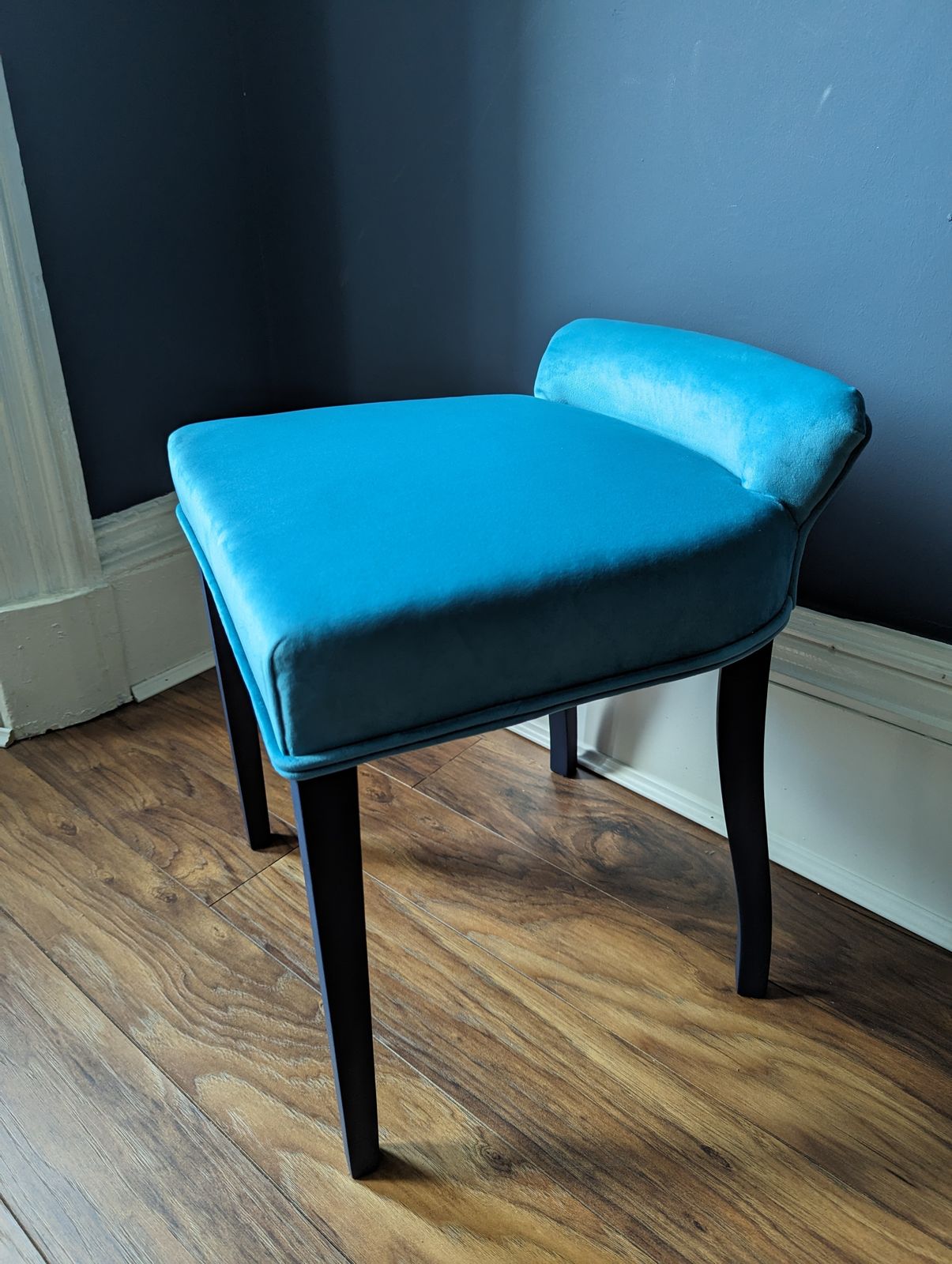 Blue Velvet Dressing Table Chair photo Furniture