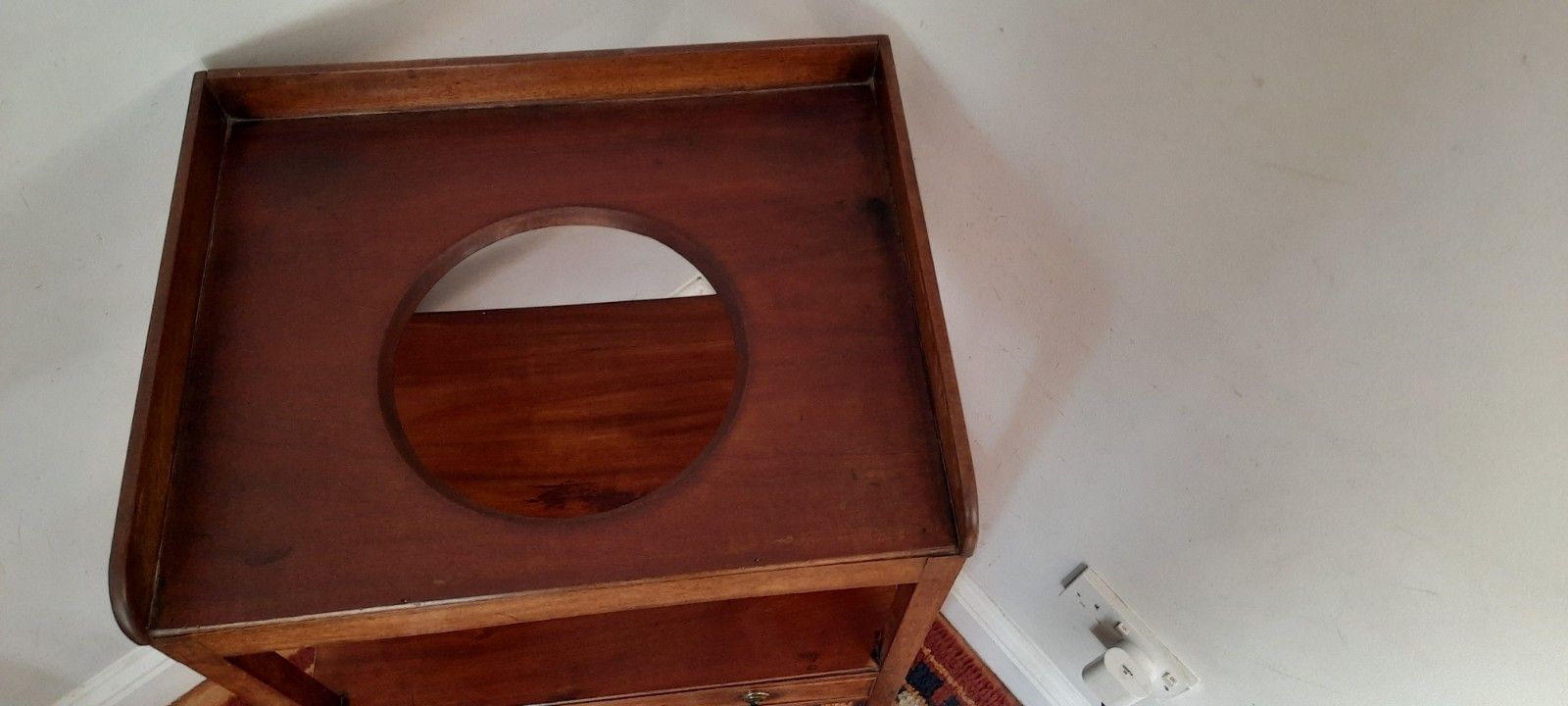 Vintage Antique Georgian Two Tier Mahogany Washstand With Lower Drawer. photo Furniture