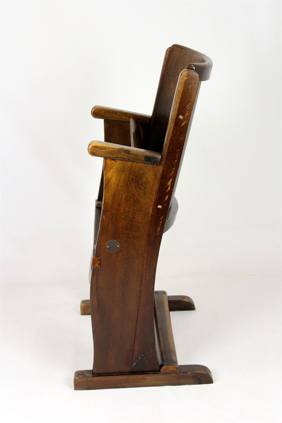 Vintage Cinema Chair Ton (Thonet), 1940s Czech, Wooden Theatre Seat photo vinterior