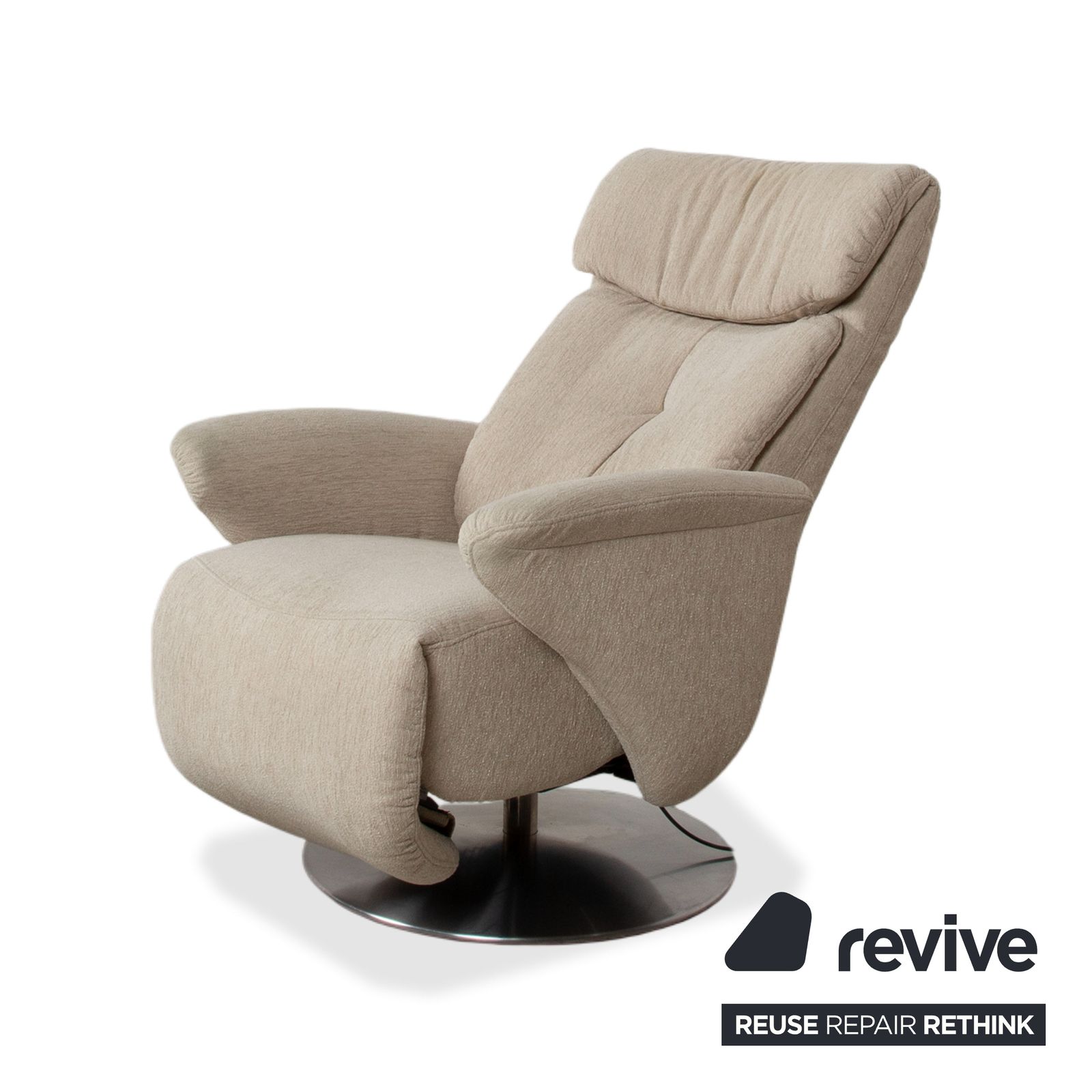 Himolla Fabric Armchair, Cream Beige, Electric Function With Lift Assist photo Furniture