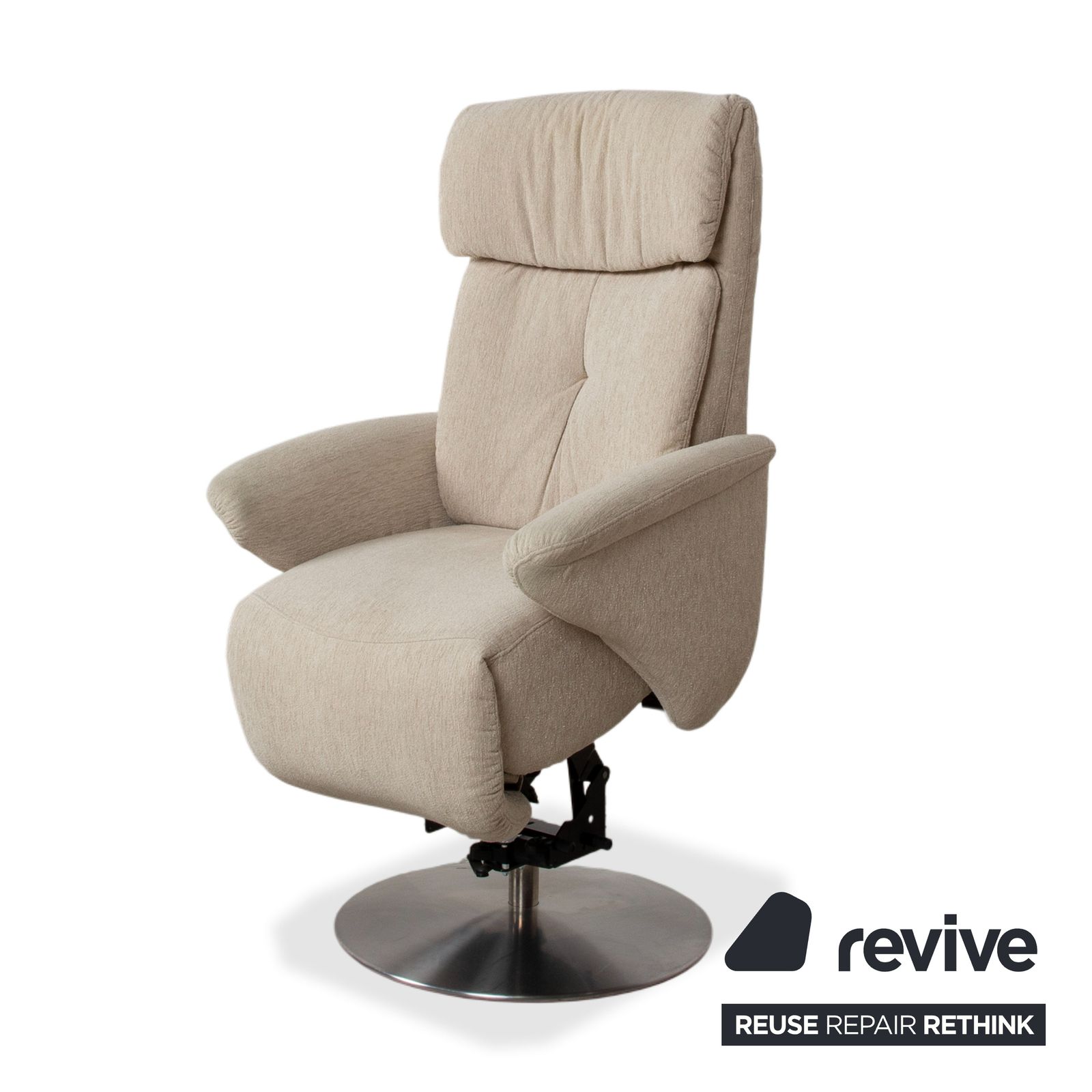 Himolla Fabric Armchair, Cream Beige, Electric Function With Lift Assist photo vinterior