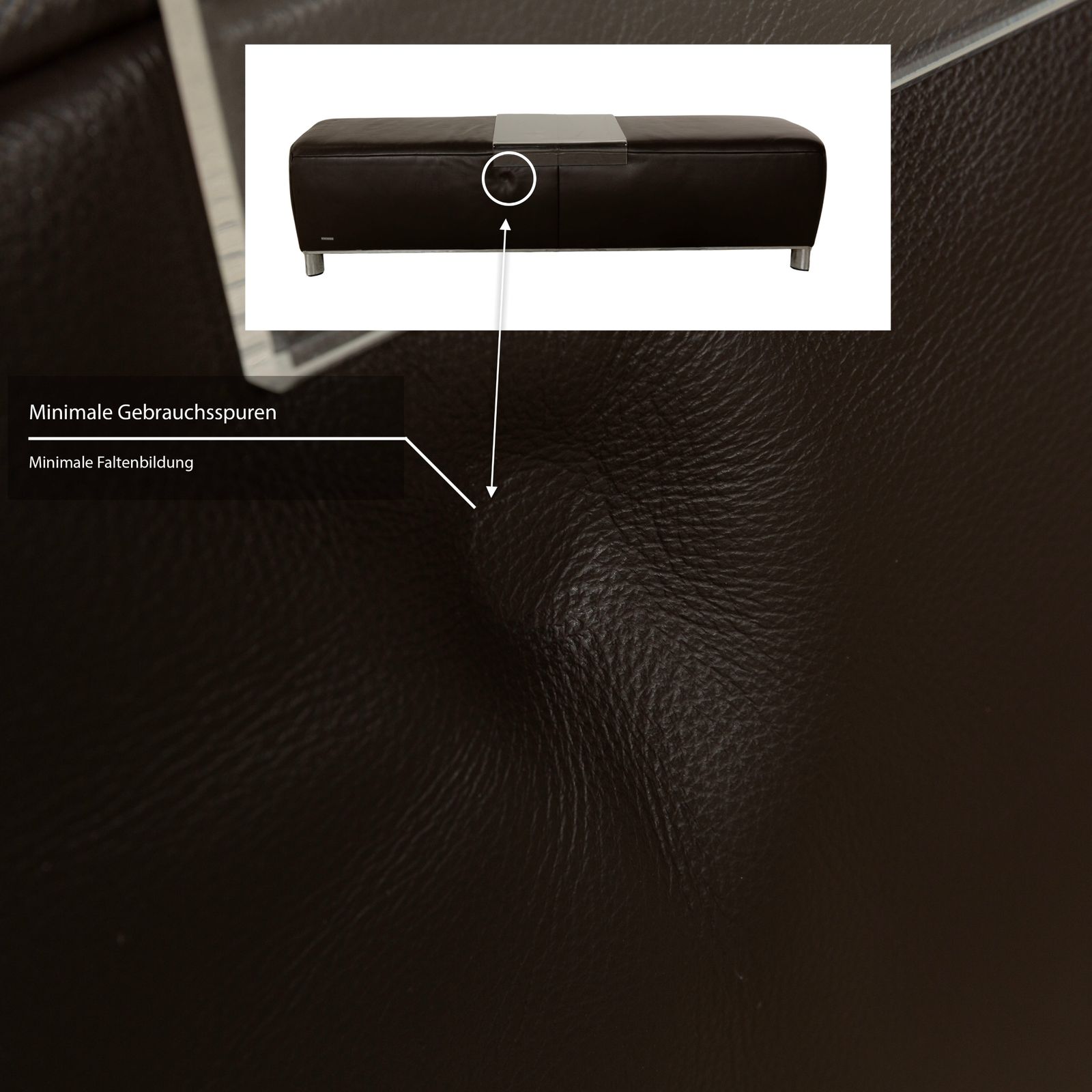 photo furniture Koinor Volare Leather Stool Brown