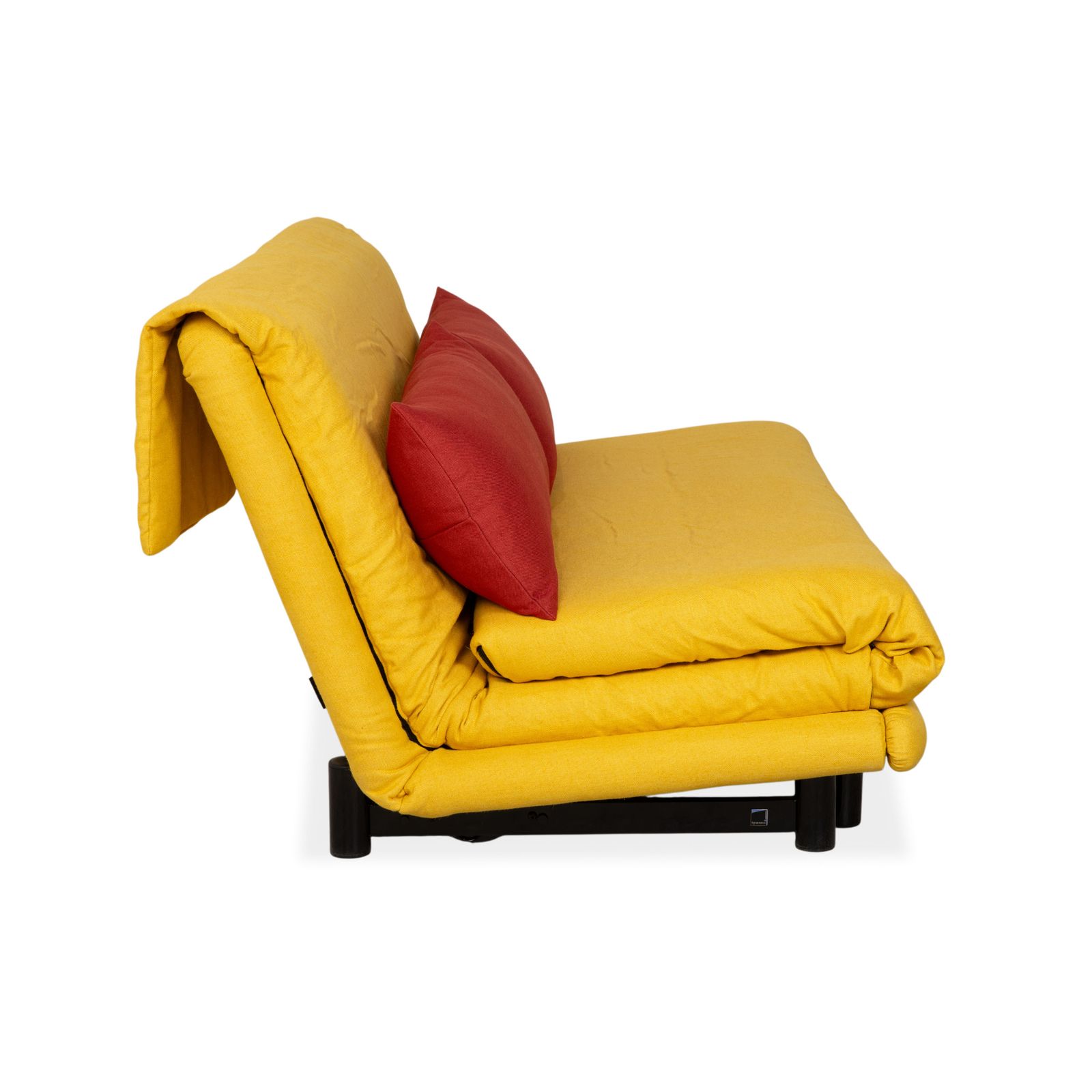 photo furniture Ligne Roset Multy Fabric Three Seater Yellow Orange Manual Function Sofa Reupholstery
