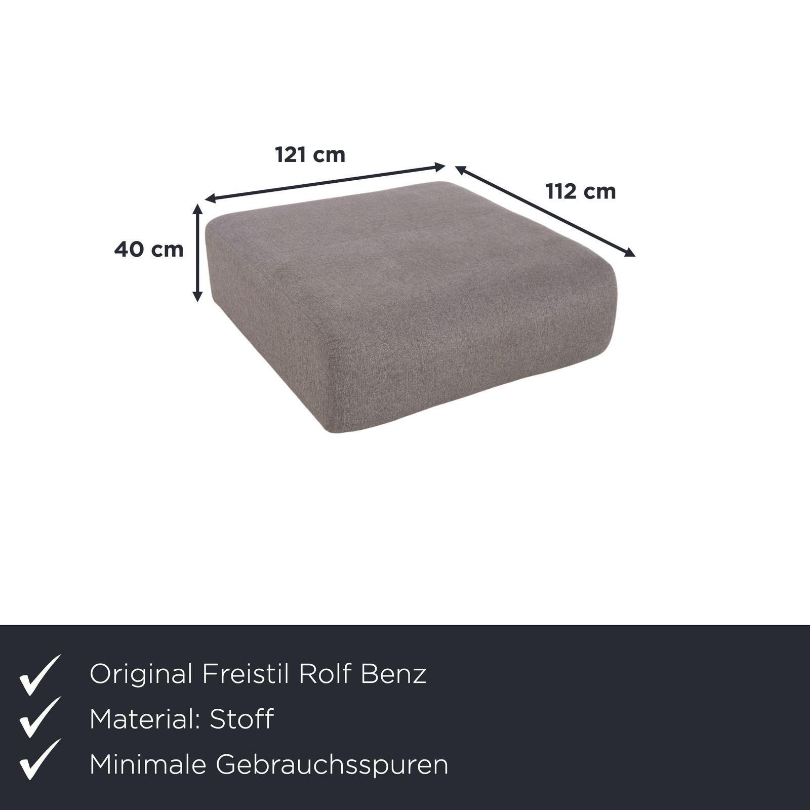 Tabouret Freestyle Rolf Benz 187 en tissu gris photo furniture
