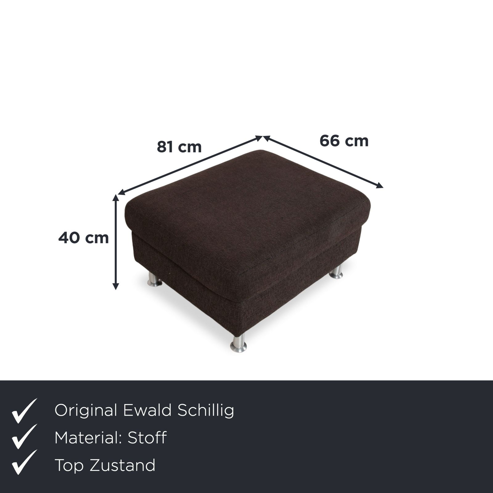 Repose-pieds Ewald Schillig Concept Plus en tissu, gris photo furniture