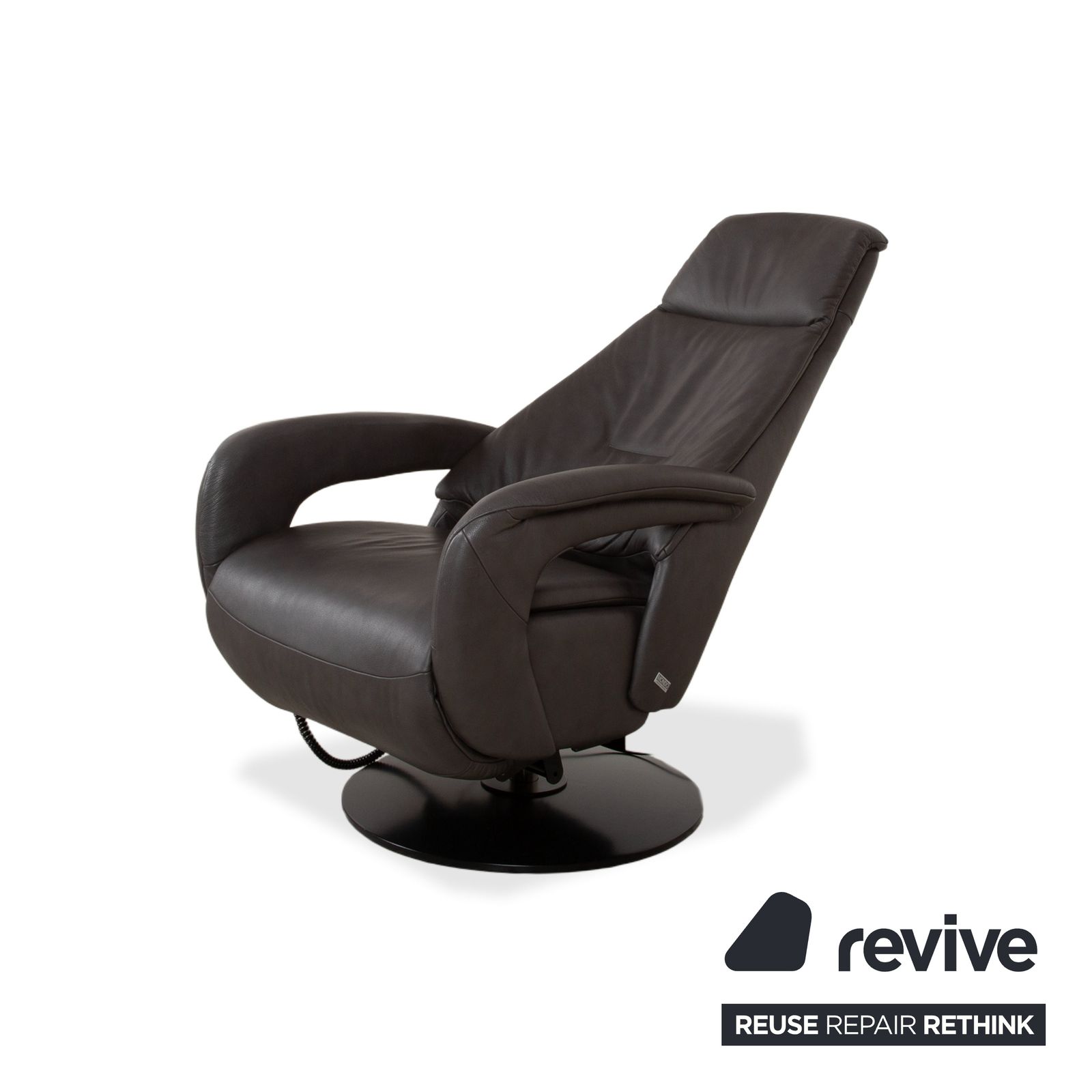 Fauteuil Mondo Minako en cuir, gris anthracite, fonction électrique photo Mobilier