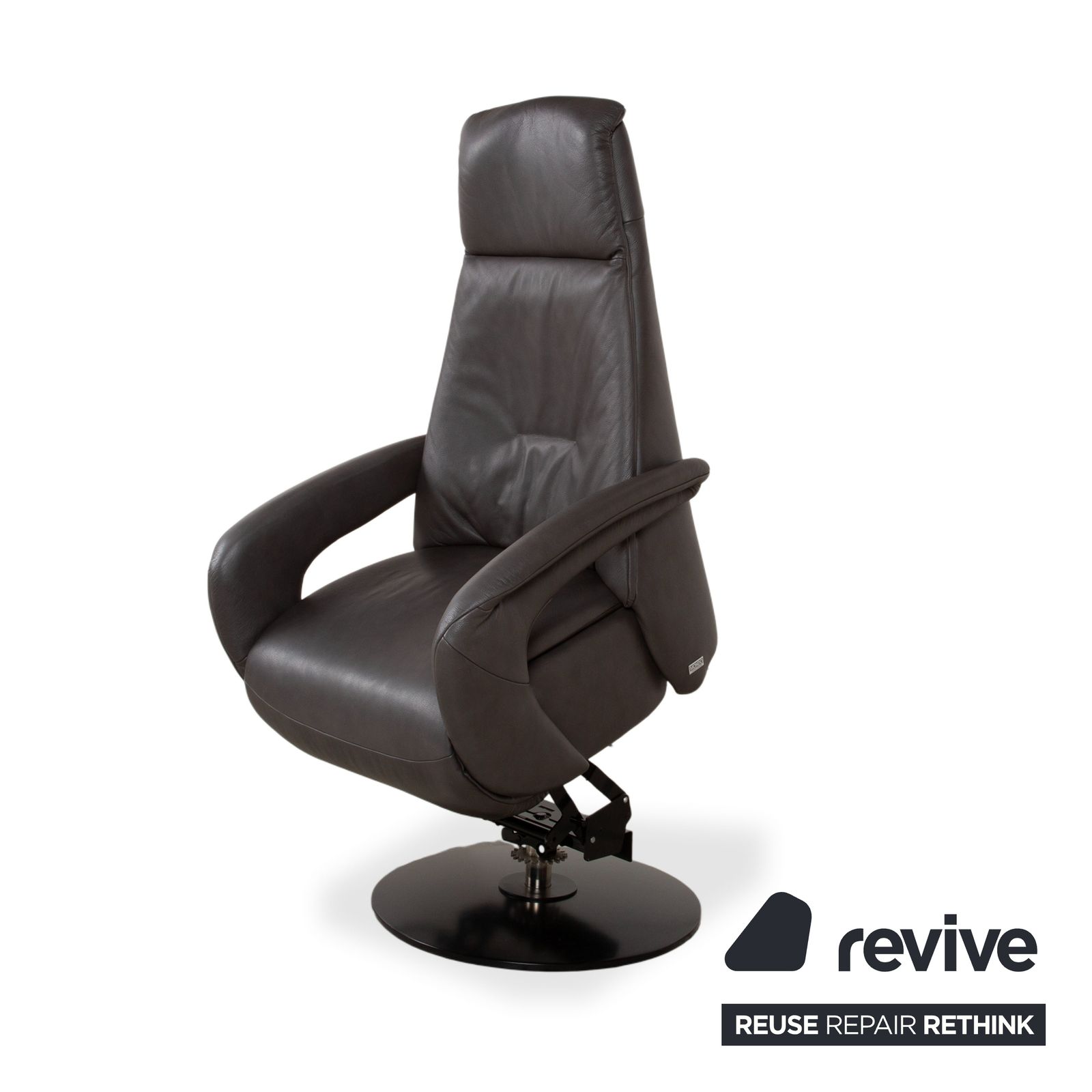 Fauteuil Mondo Minako en cuir, gris anthracite, fonction électrique photo vinterior