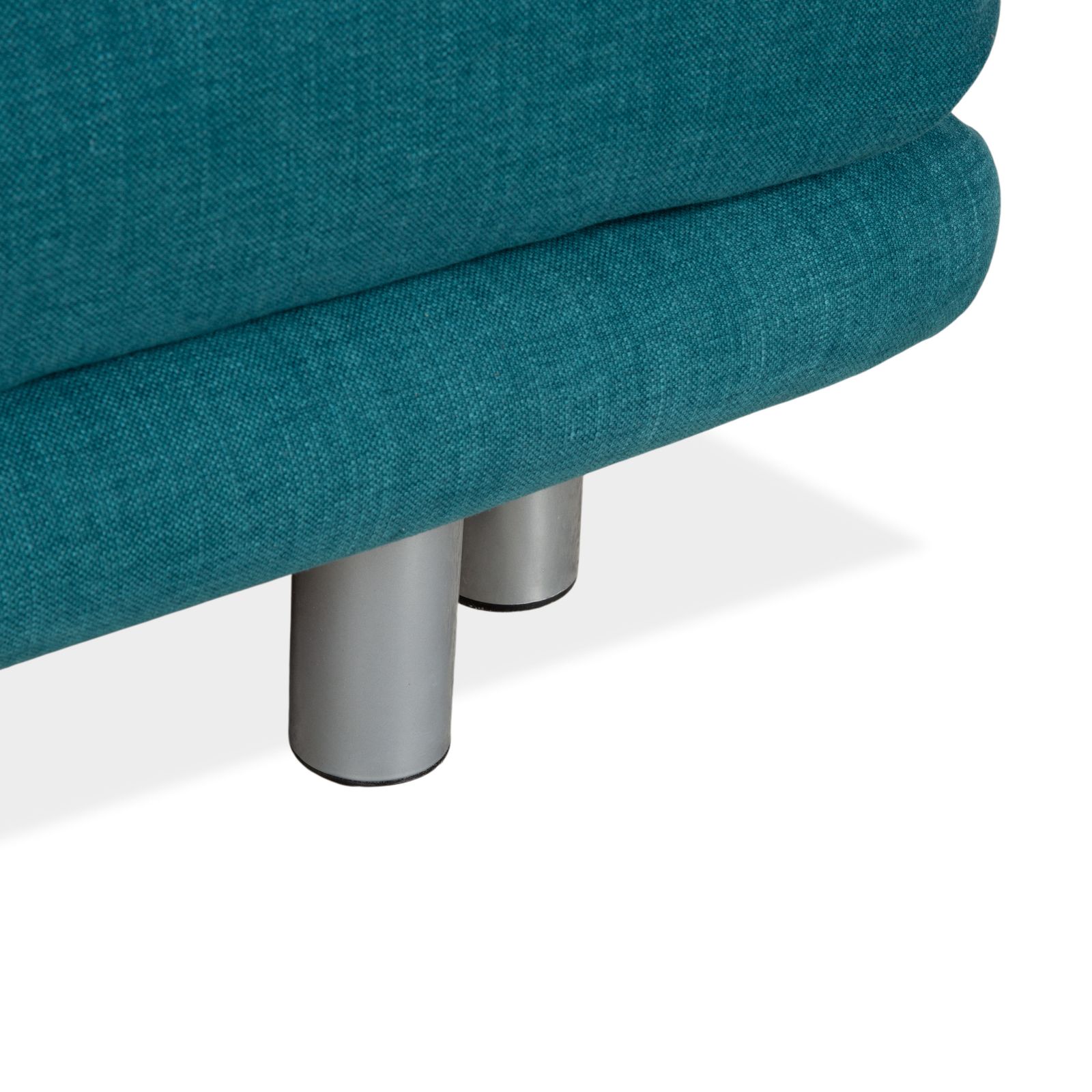 Canapé 3 places Ligne Roset Multy en tissu bleu turquoise, fonction convertible manuelle, retapissé photo vinterior