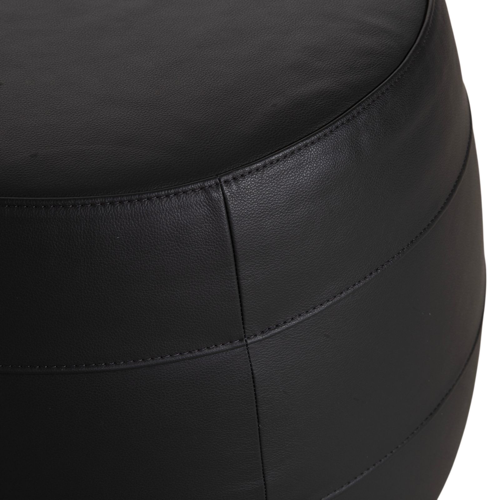 Pouf Signet Middle Bob en cuir brun-gris photo for sale