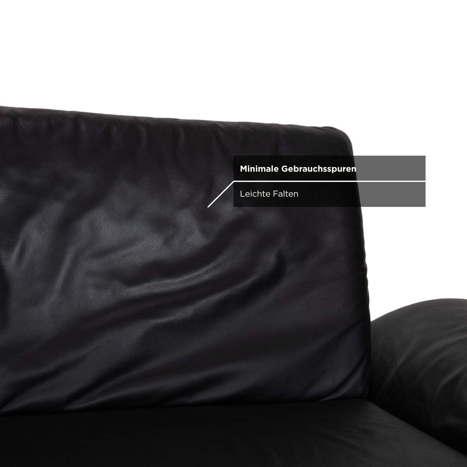 Mobilier Canapé 2 places Koinor Rossini en cuir noir, fonction manuelle photo