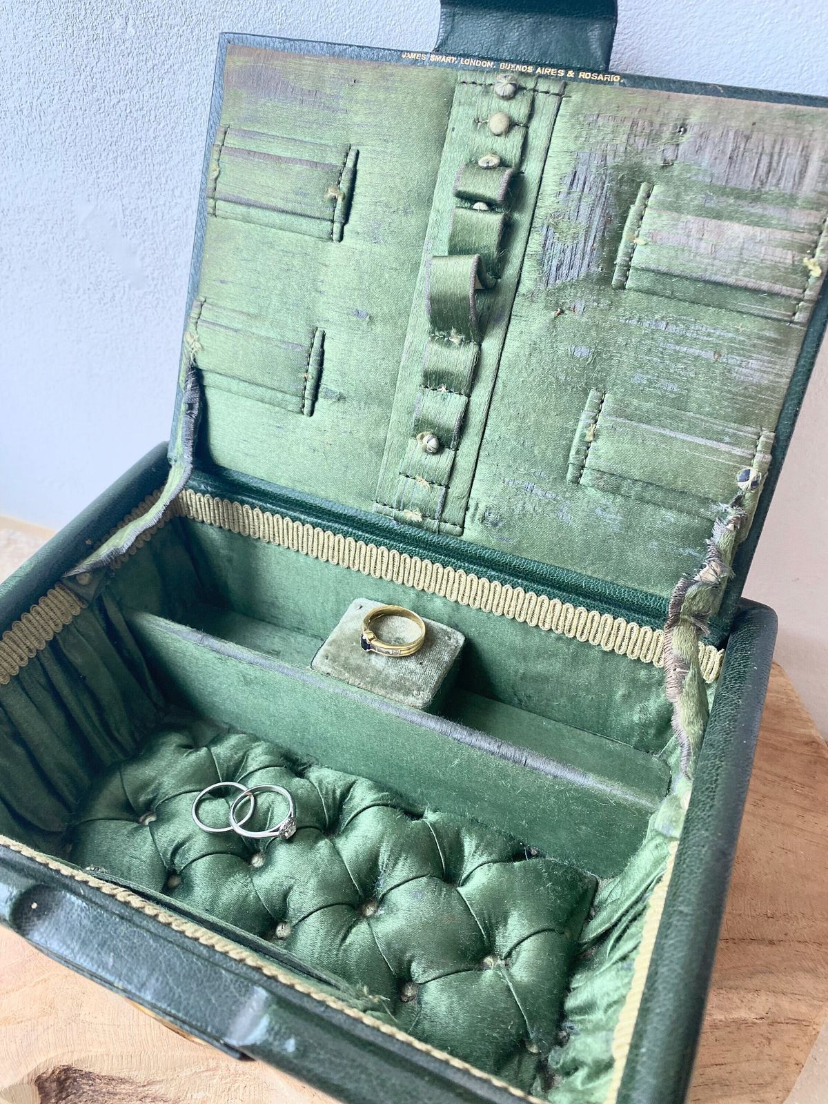 Vintage Rattan And Silk Jewelry Box, Sewing Box photo Home Decor