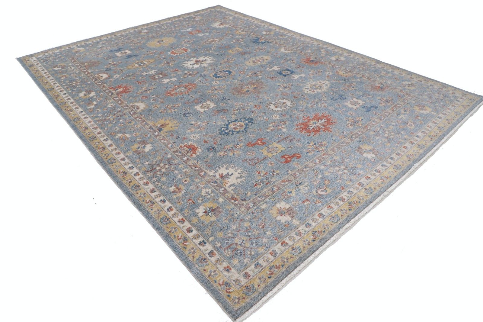 8'10"X11'9" Hedendaags Turks vloerkleed, volledig wol, Oushak-stijl tapijt photo furniture
