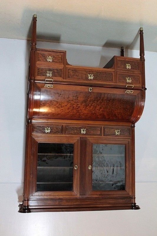 Office Cylinder Library Louis XVI Mahogany 18th