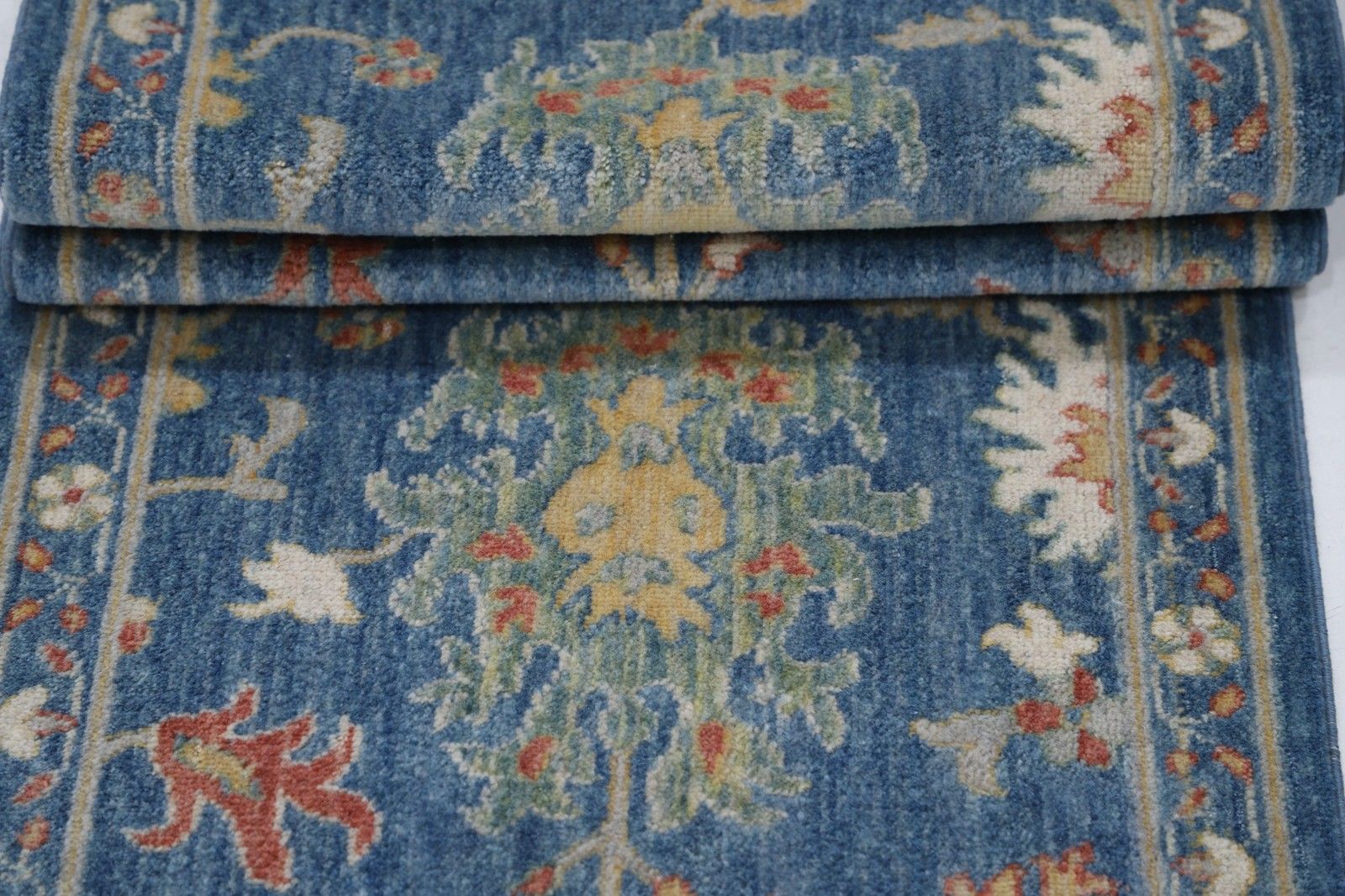 2'x8' Modern Turks Wollen Loper voor Hal, Blauwe Keukenmat, Keukenmat photo Textiel