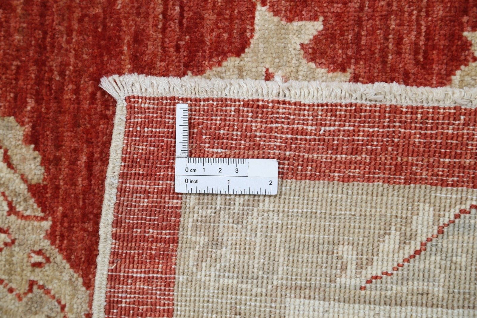 Tapis turc noué à la main à motifs floraux, champ rouge et bordure ivoire, 8 x 10 pi photo buy