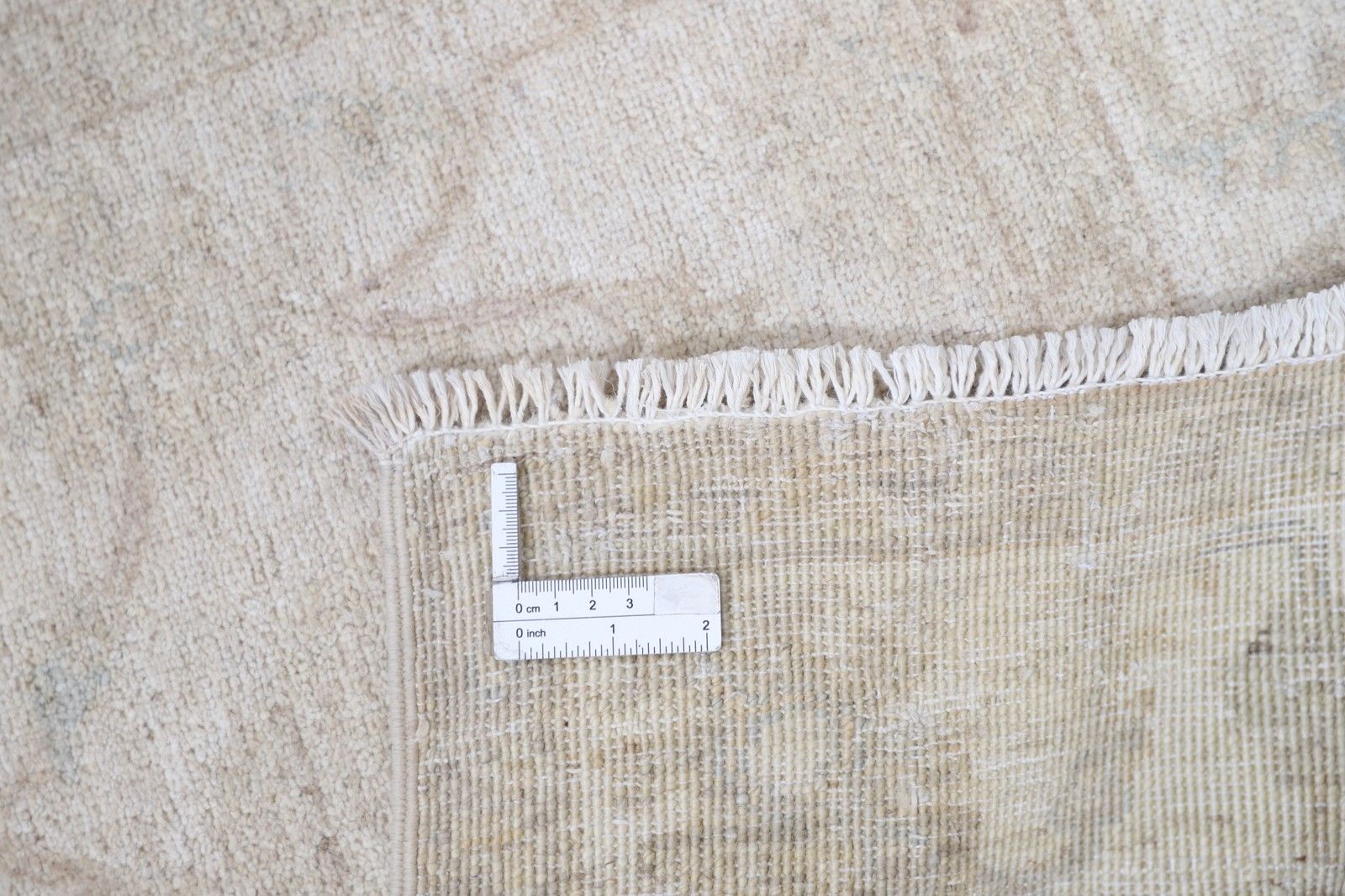 2.6x7.8 Ft Handknotted Hallway Runner Rug. Beige Corridor Rug. Wool Kitchen Rug photo 986.0